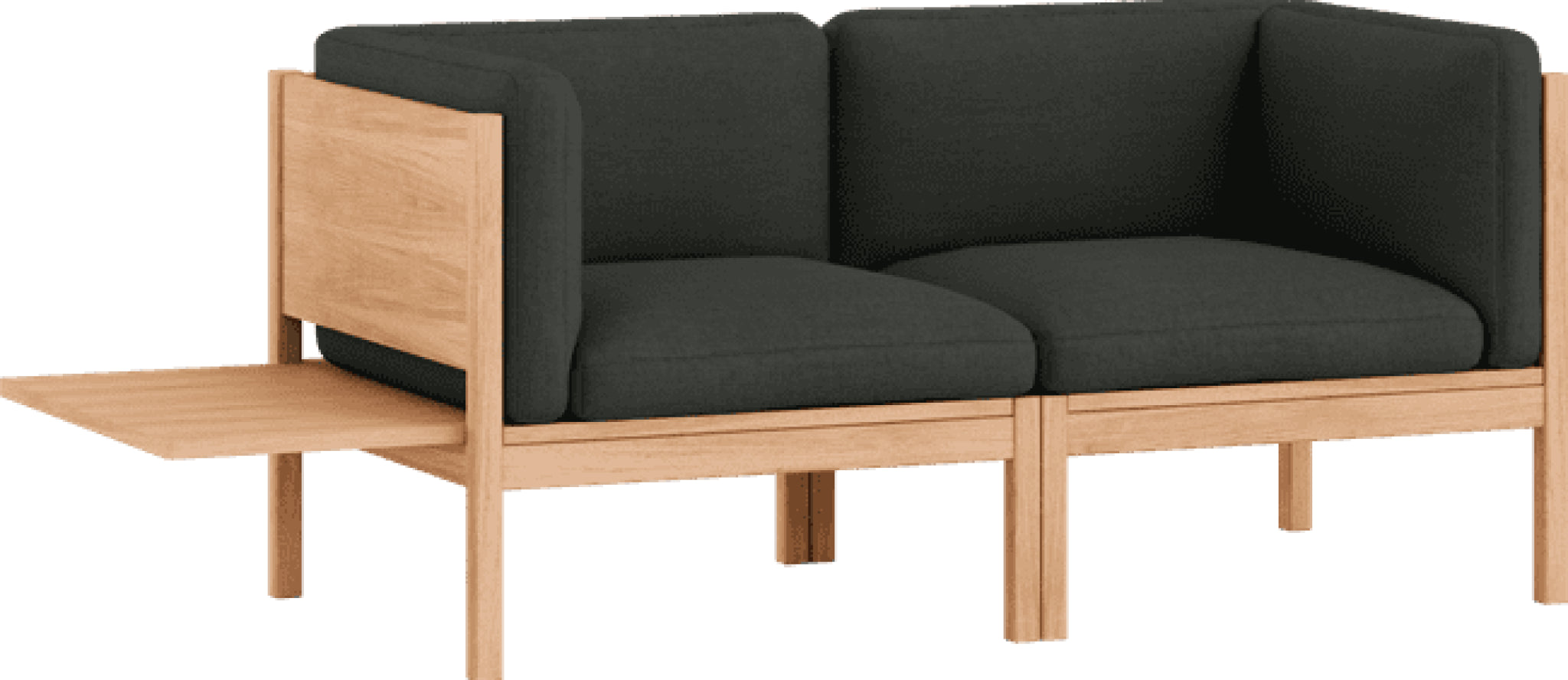 Moebe Modular Sofa Set, 2 Seater Sofa With Sides + 1 Side Table, Re-wool 198 (fsc Mix Credit)