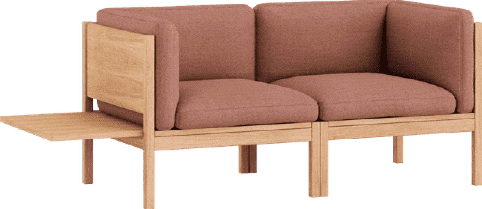 Moebe Modular Sofa Set, 2 Seater Sofa With Sides + 1 Side Table, Re-wool 648 (fsc Mix Credit)