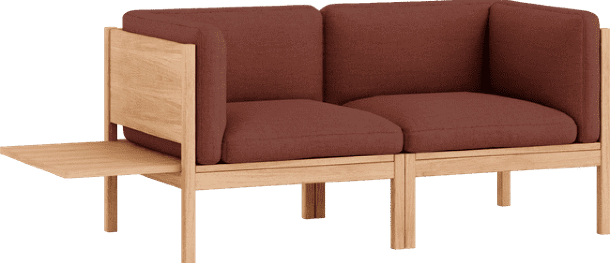Moebe Modular Sofa Set, 2 Seater Sofa With Sides + 1 Side Table, Re-wool 687 (fsc Mix Credit)