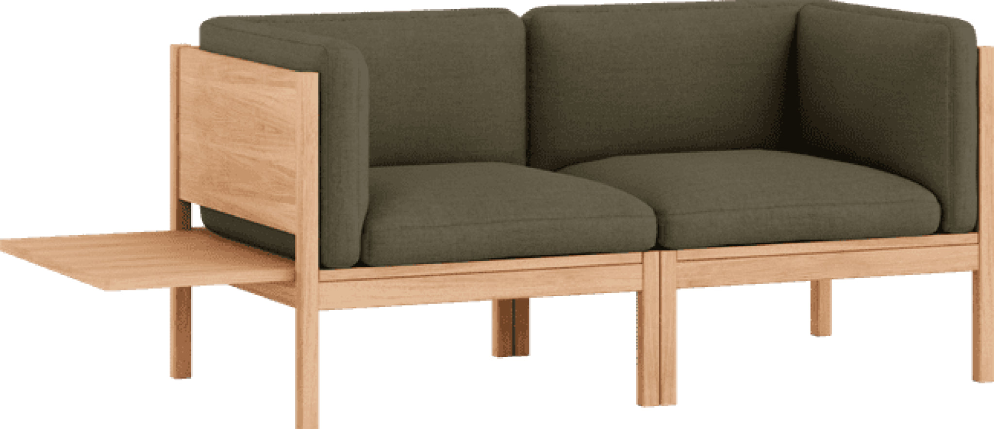 Moebe Modular Sofa Set, 2 Seater Sofa With Sides + 1 Side Table, Re-wool 977 (fsc Mix Credit)