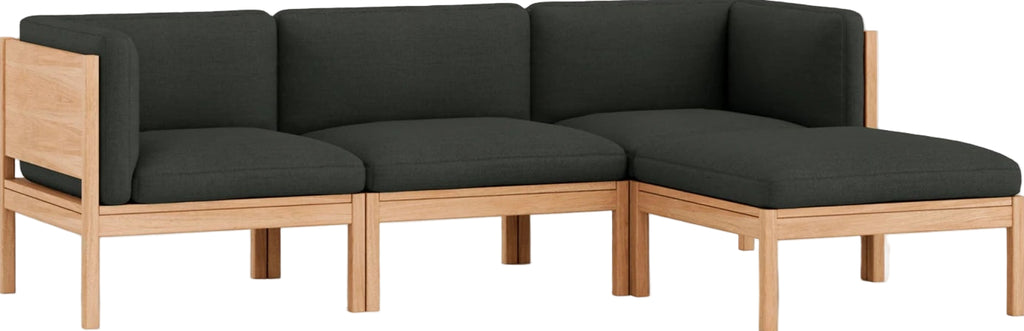 Moebe Modular Sofa Set, 3 Seater Sofa With Sides + Chaise Longue, Re-wool 198 (fsc Mix Credit)