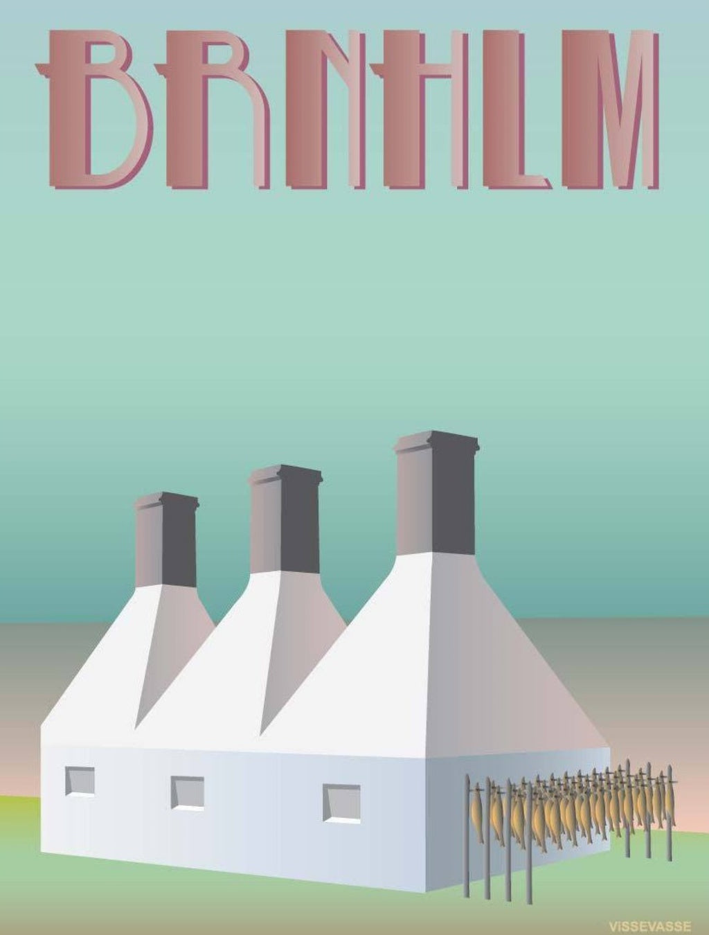 Vissevasse Bornholm Smokehouse Poster, 15 X21 Cm