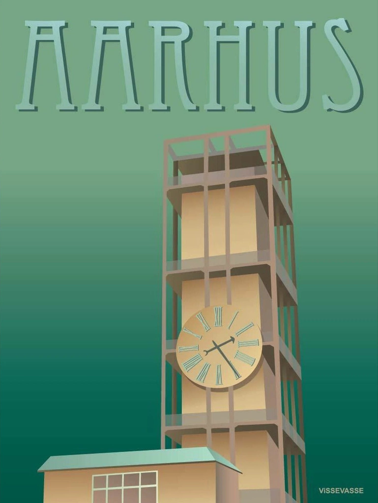 Vissevasse Aarhus Town Hall Poster, 50 X70 Cm