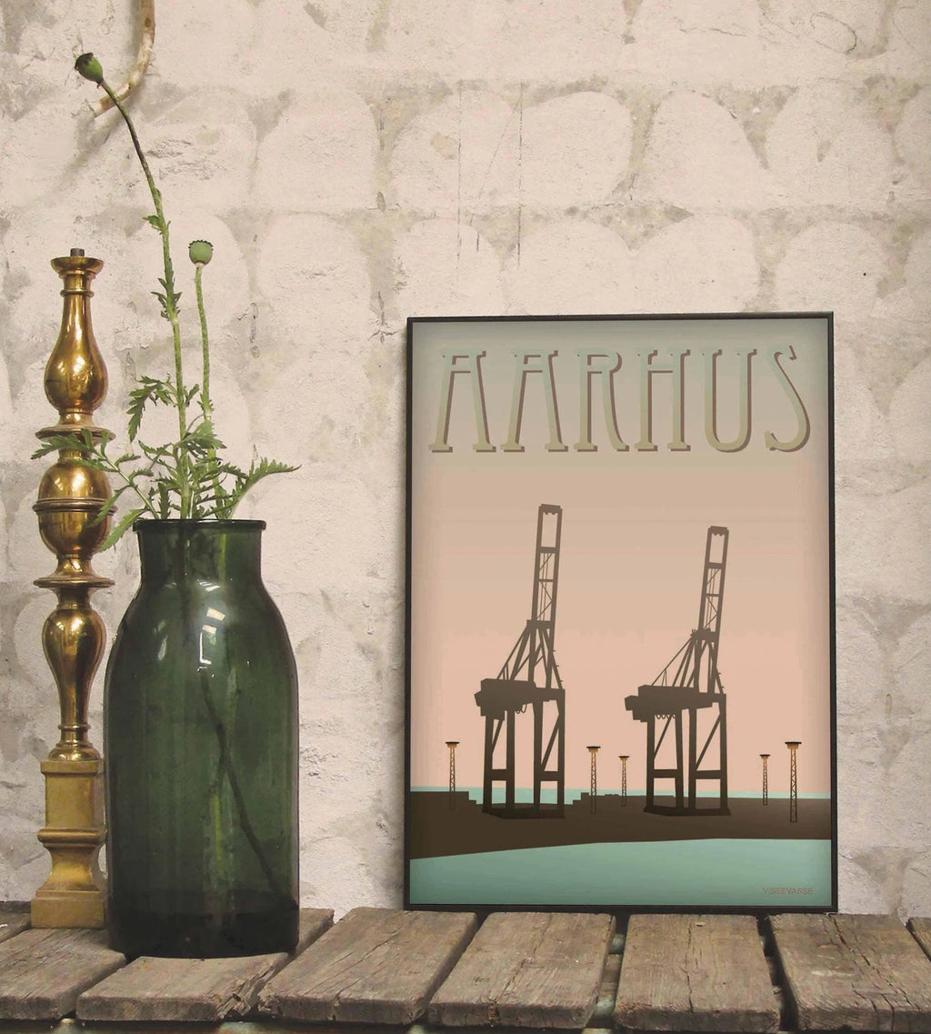 Vissevasse Aarhus Harbour Poster, 15 X21 Cm