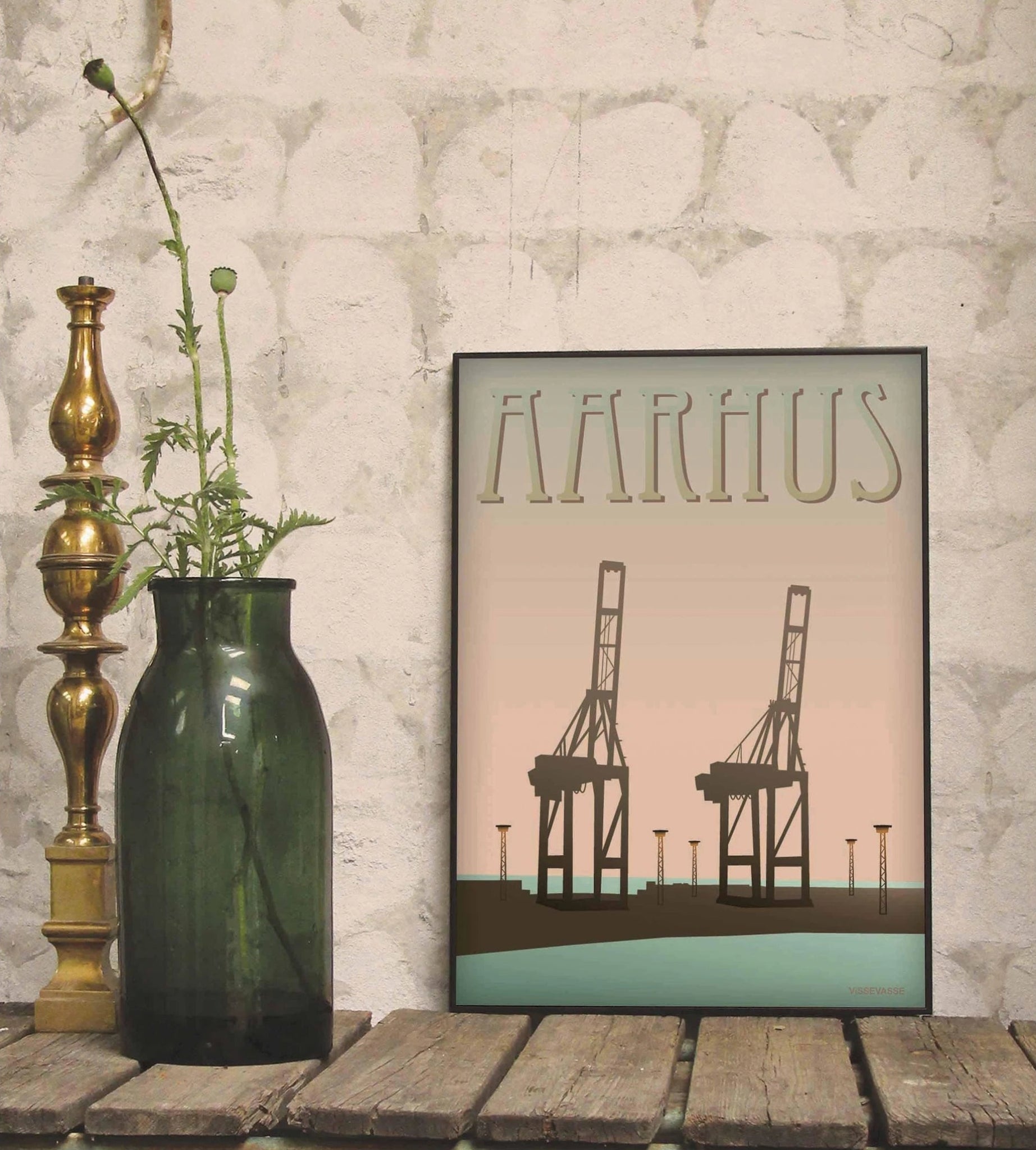 Vissevasse Aarhus Harbour Poster, 15 X21 Cm