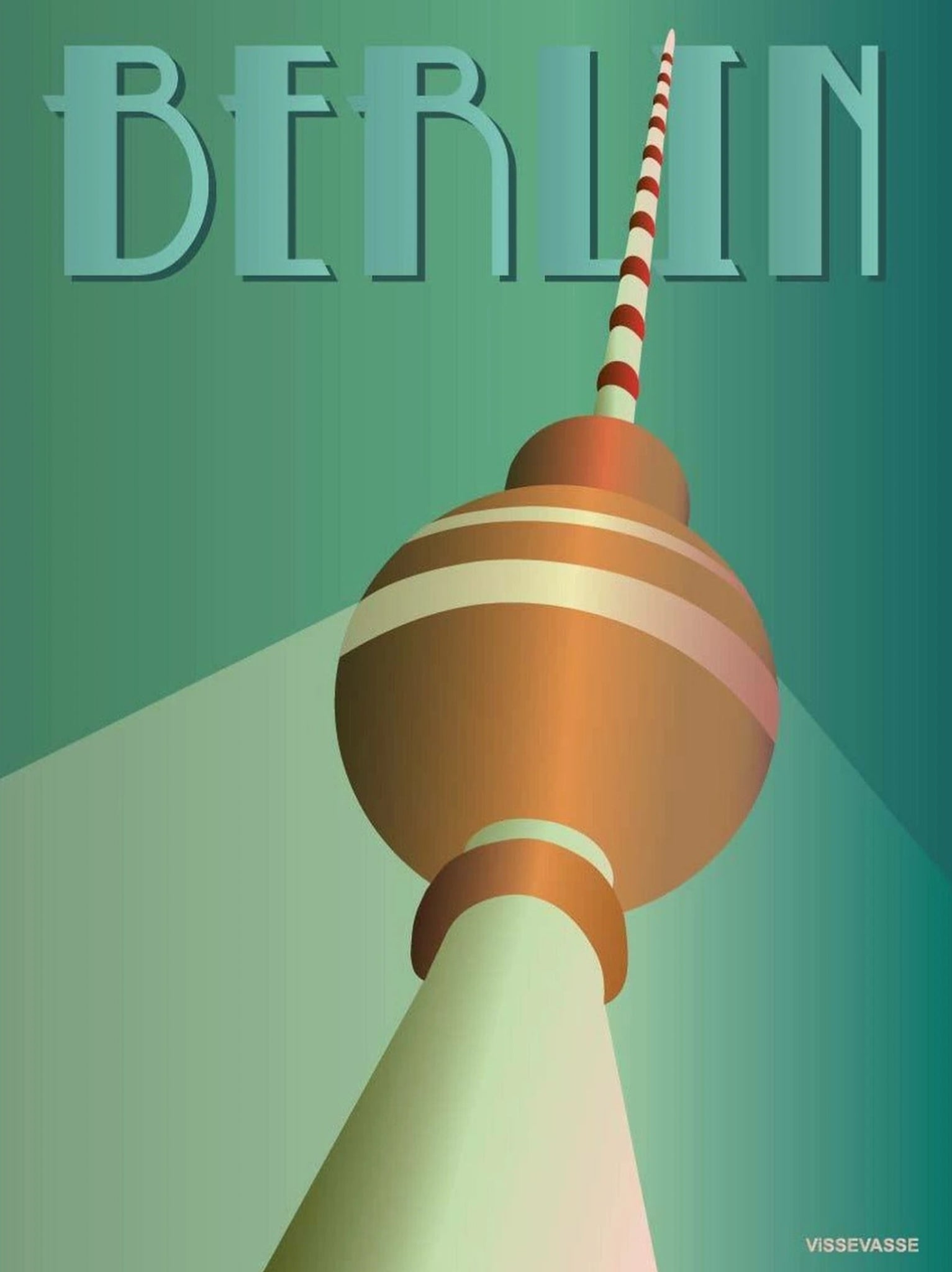 Vissevasse Berlin Tv Tower Poster, 70 X100 Cm