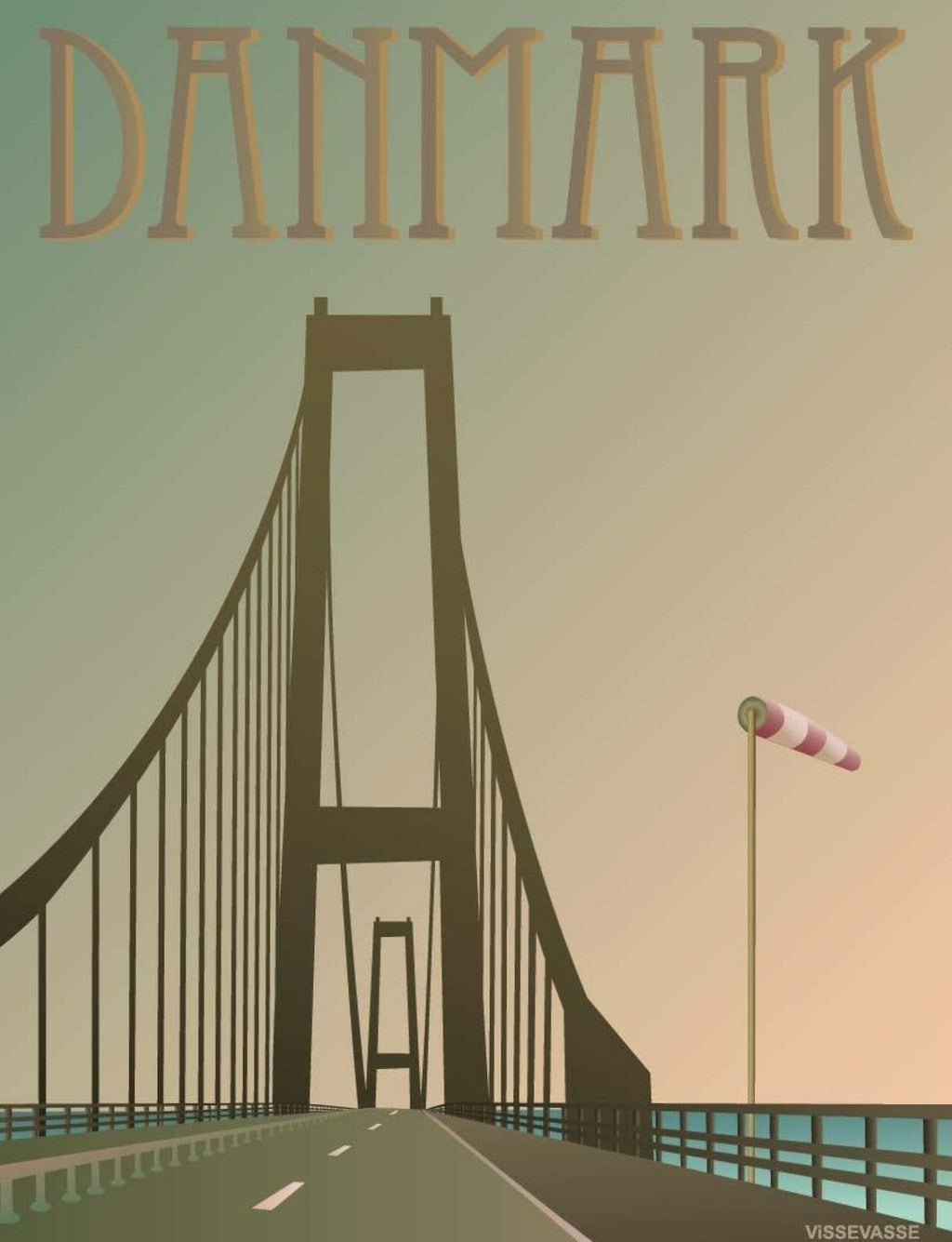 Vissevasse Denmark Storebælts Bridge Poster, 30 X40 Cm