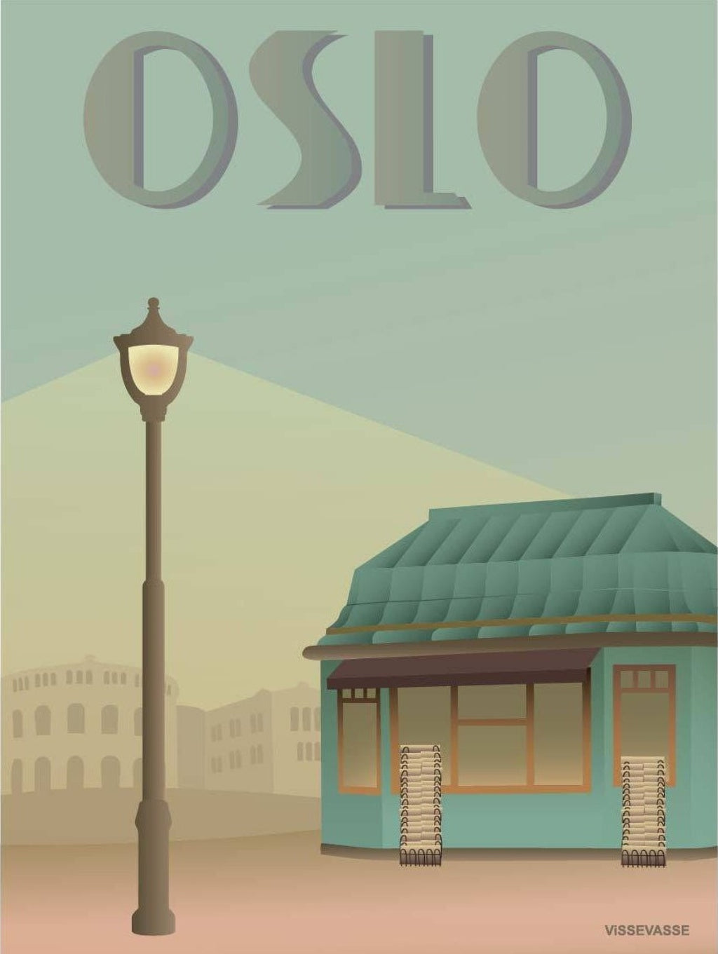 Vissevasse Oslo Newsstand Poster, 15 X21 Cm