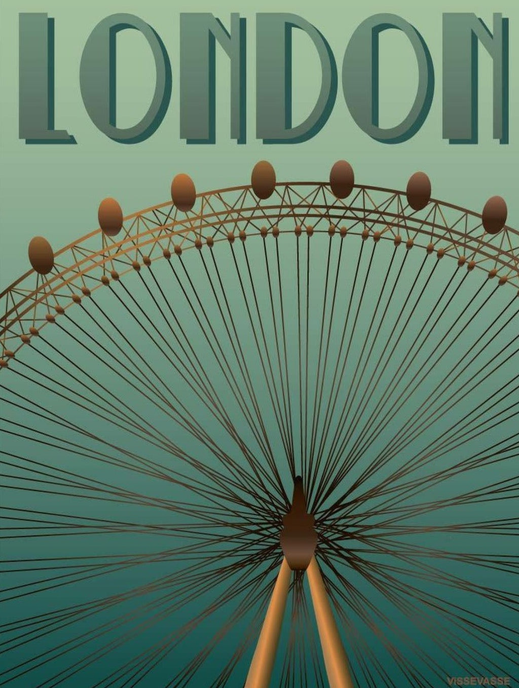 Vissevasse London Eye Poster, 50 X70 Cm