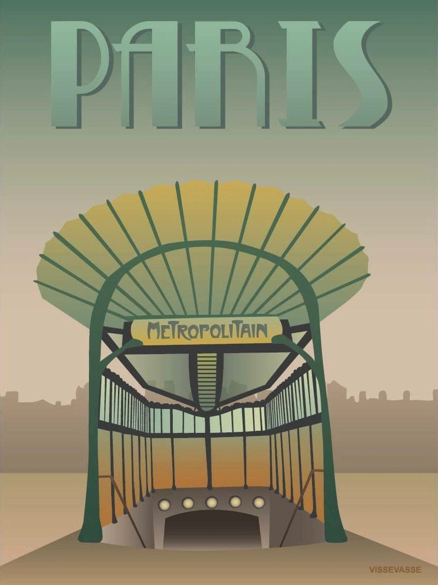 Vissevasse Paris Subway Poster, 50 X70 Cm