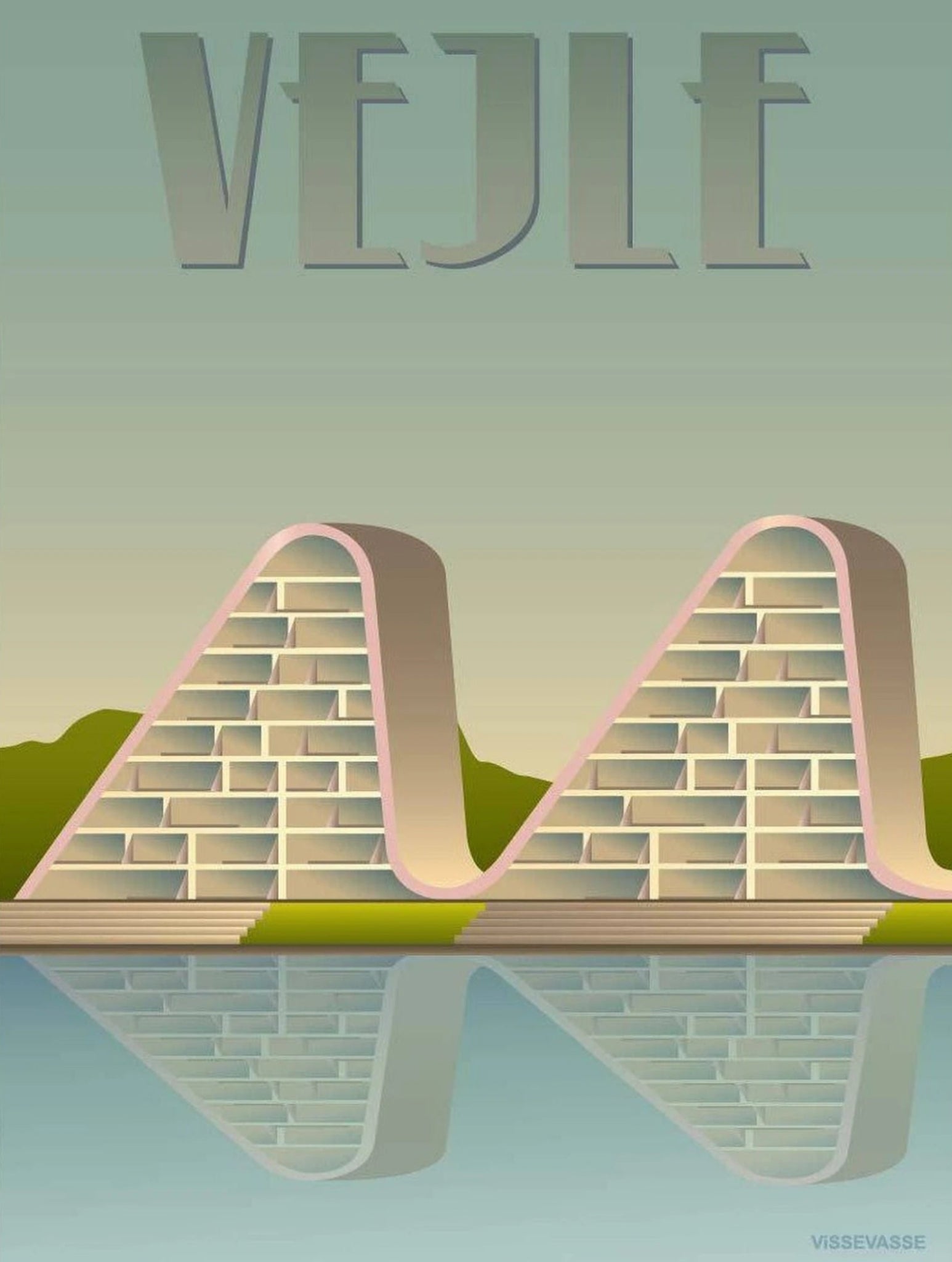 Vissevasse Vejle Wave Poster, 15 X21 Cm