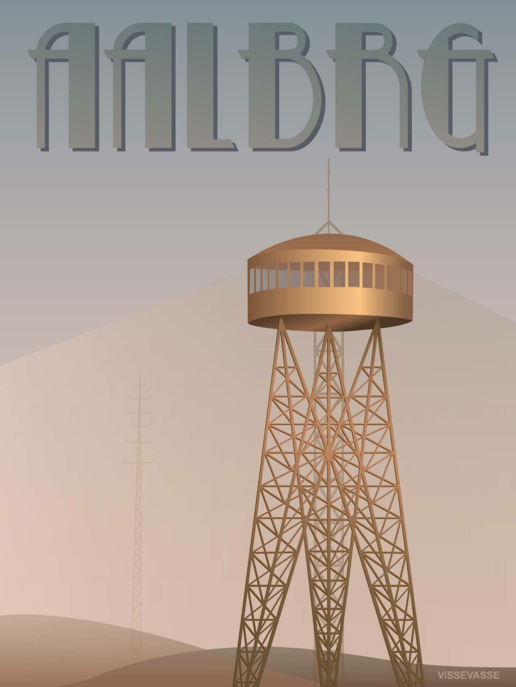 Vissevasse Aalborg Tower Poster, 30 X40 Cm