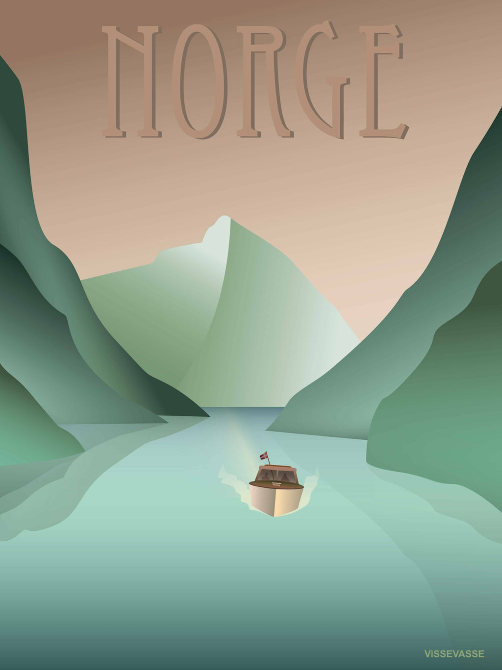 Vissevasse Norway Fjord Poster, 30 X40 Cm