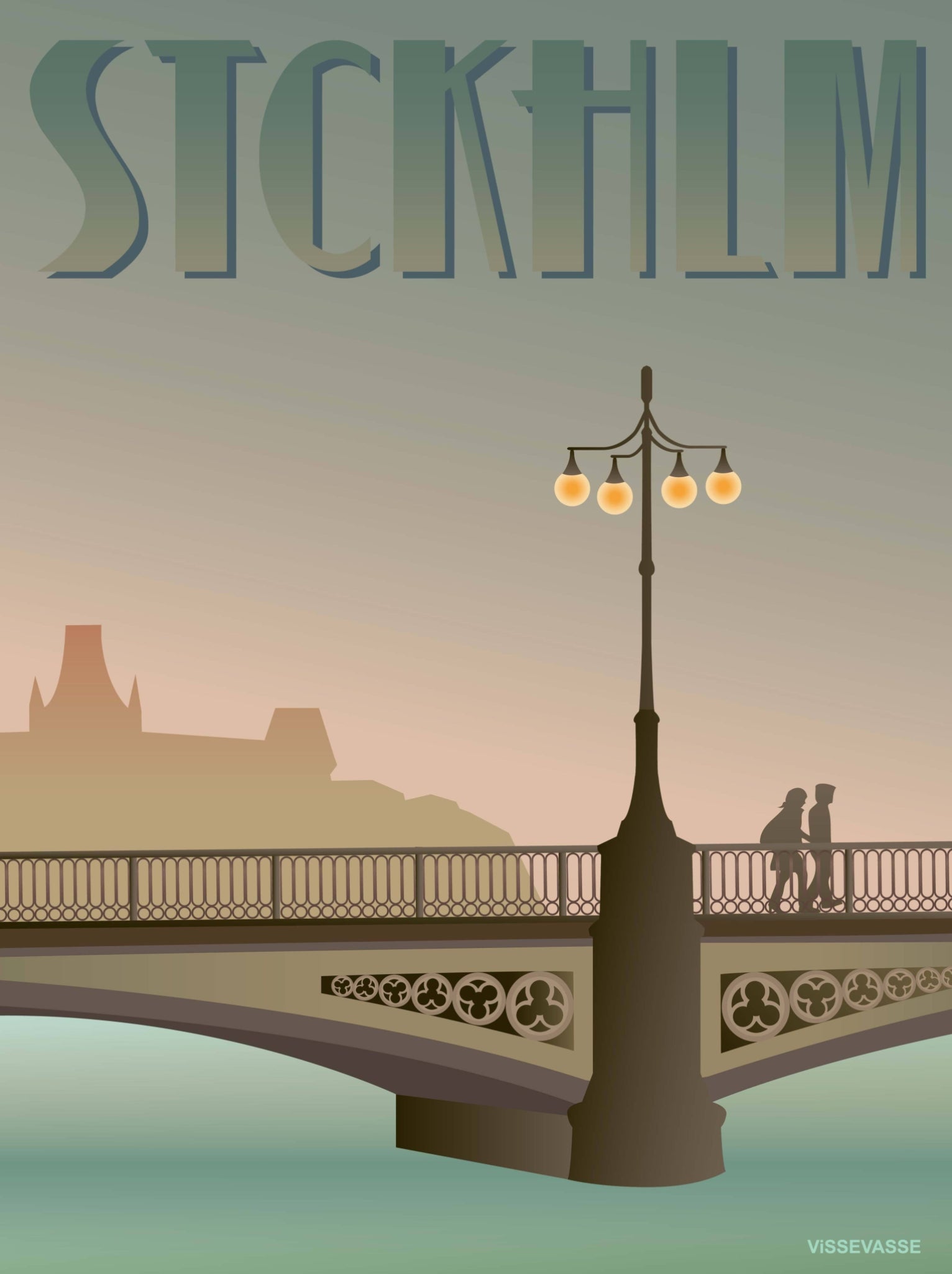 Vissevasse Stockholm Vasa Bridge Poster, 15 X21 Cm