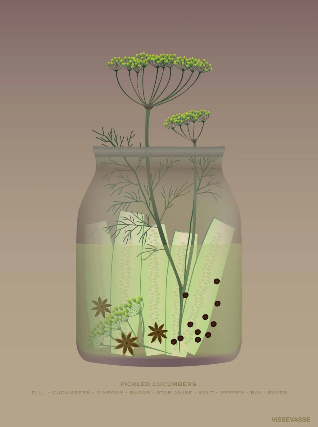 Vissevasse Cucumber Poster, 15 X21 Cm