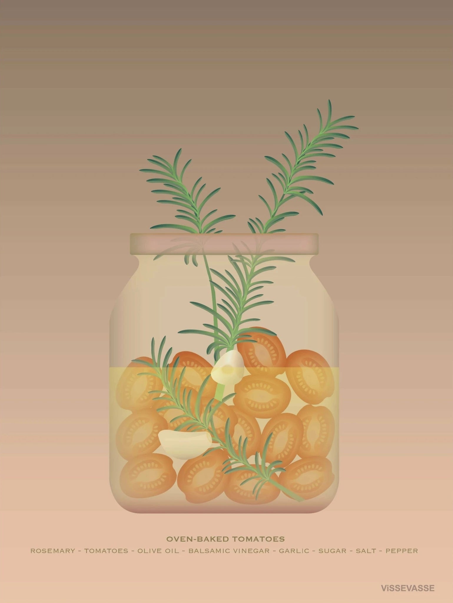 Vissevasse Oven Baked Tomatoes Poster, 50 X70 Cm