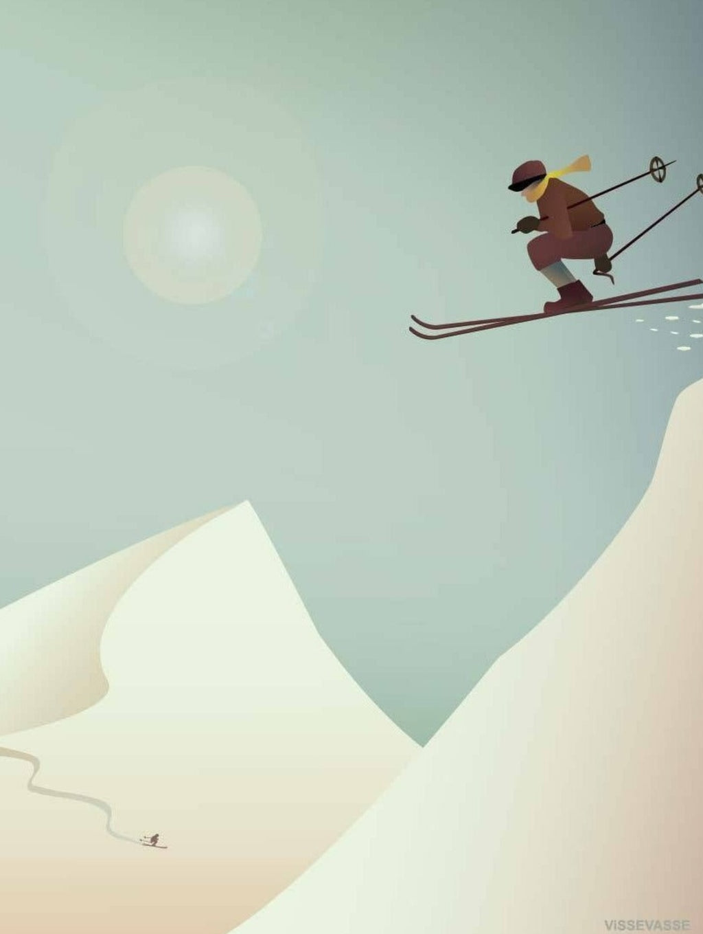 Vissevasse Skiing Poster, 30 X40 Cm