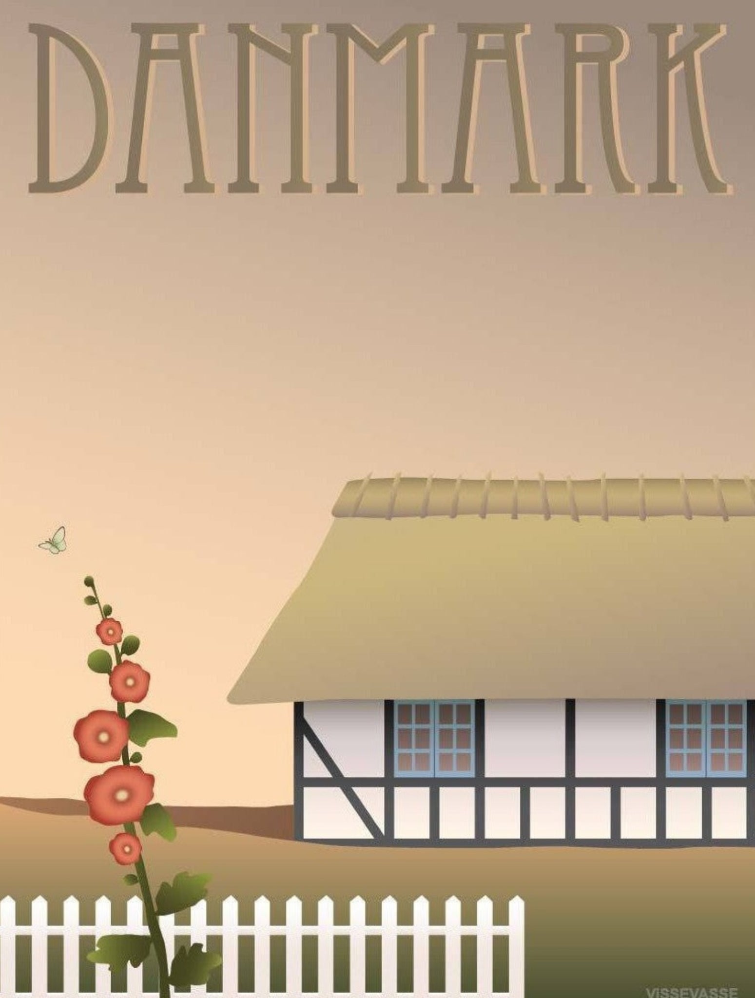 Vissevasse Denmark Farmhouse Poster, 15 X21 Cm