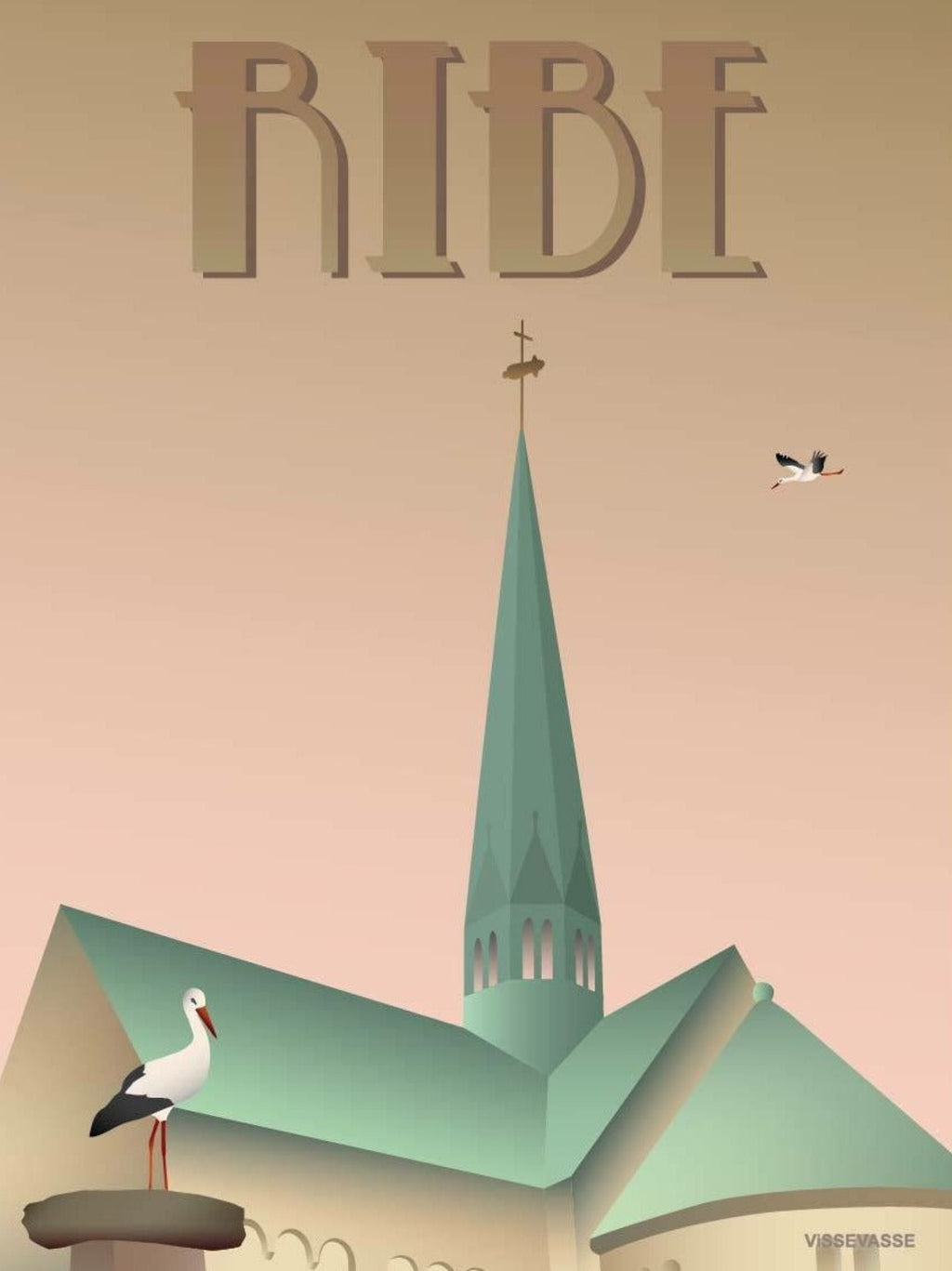 Vissevasse Ribe Storks Poster, 50 X70 Cm