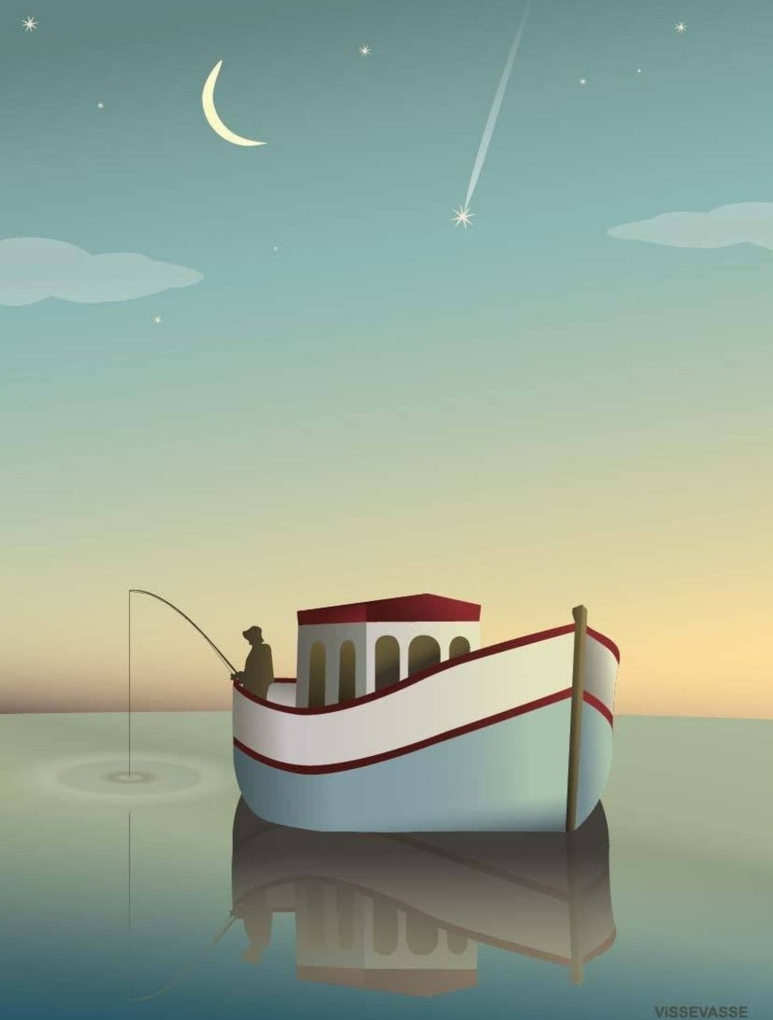 Vissevasse Fischer Poster, 15 X21 Cm