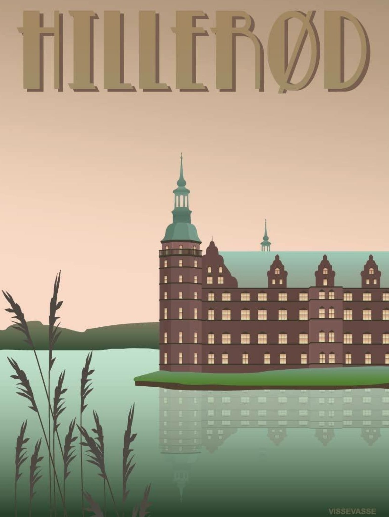 Vissevasse Hillerød Castle Poster, 50 X70 Cm