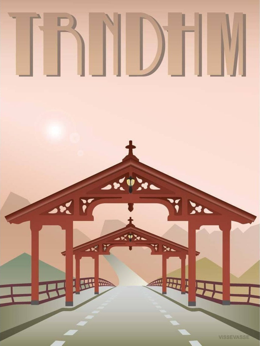 Vissevasse Trondheim Portal Of Happiness Poster, 15 X21 Cm