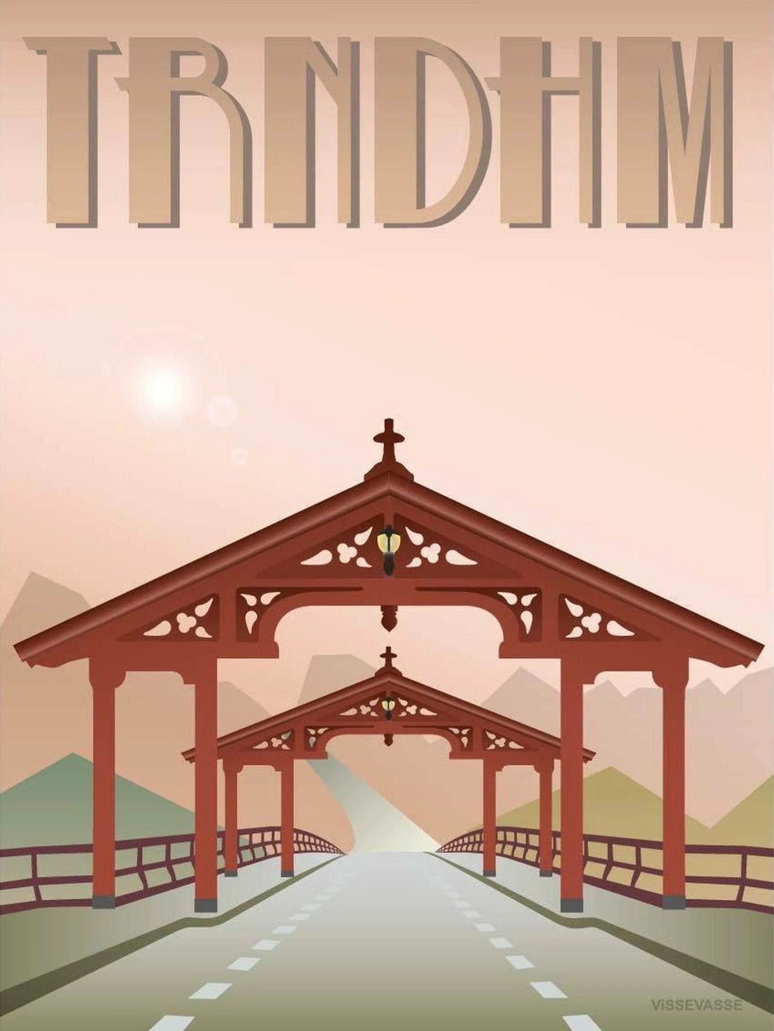 Vissevasse Trondheim Portal Of Happiness Poster, 70 X100 Cm