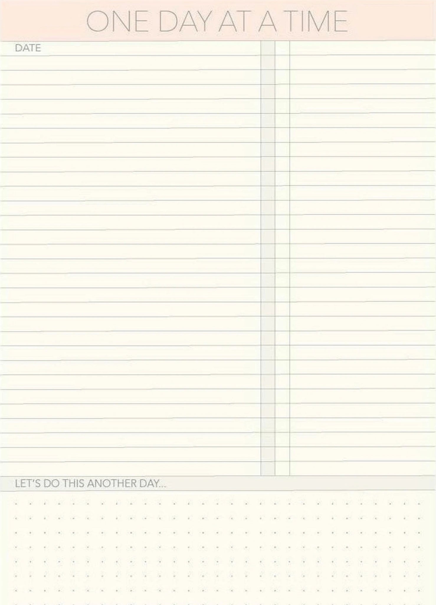 Vissevasse One Day At A Time A5 Notepad, White