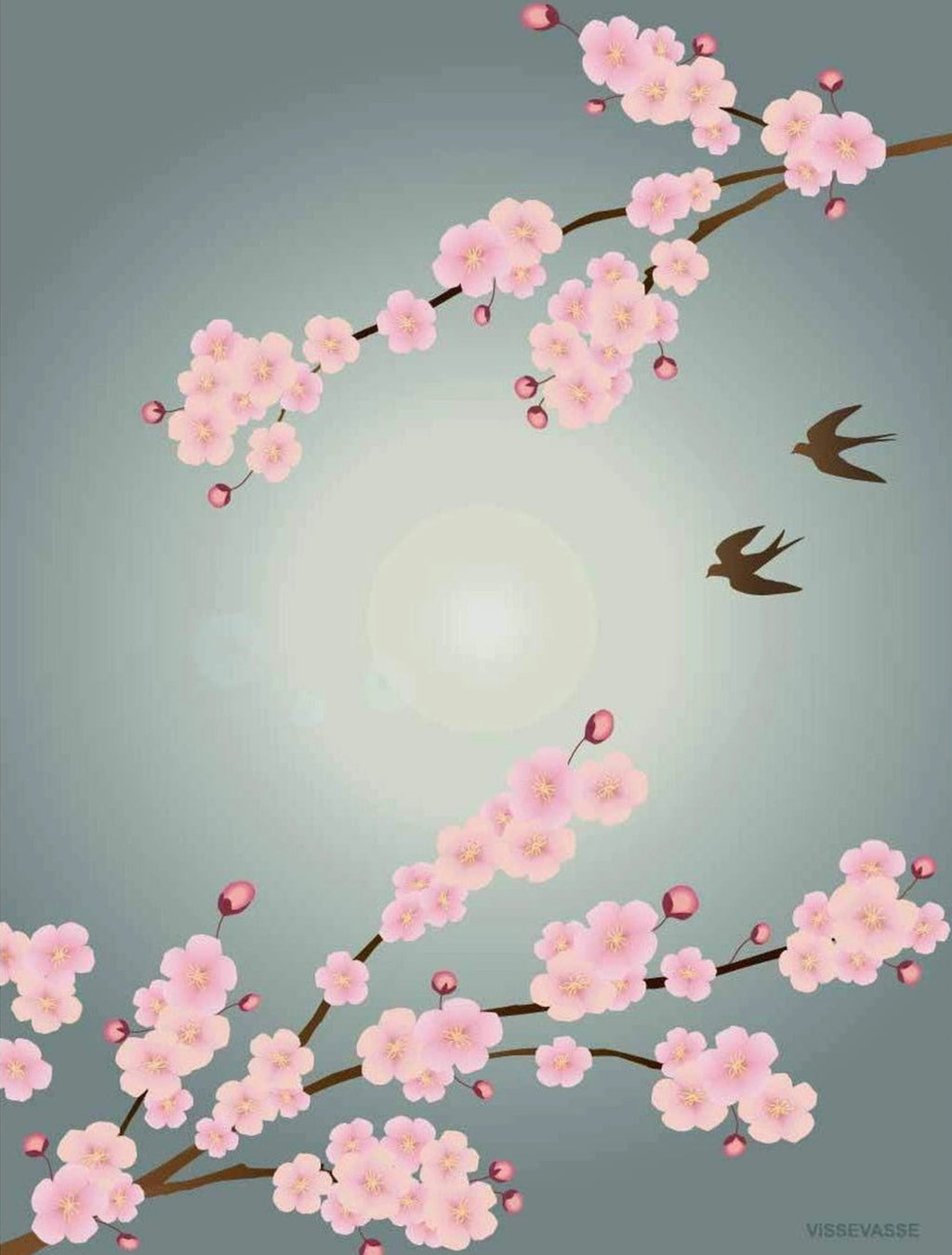 Vissevasse Sakura Poster, 15 X21 Cm