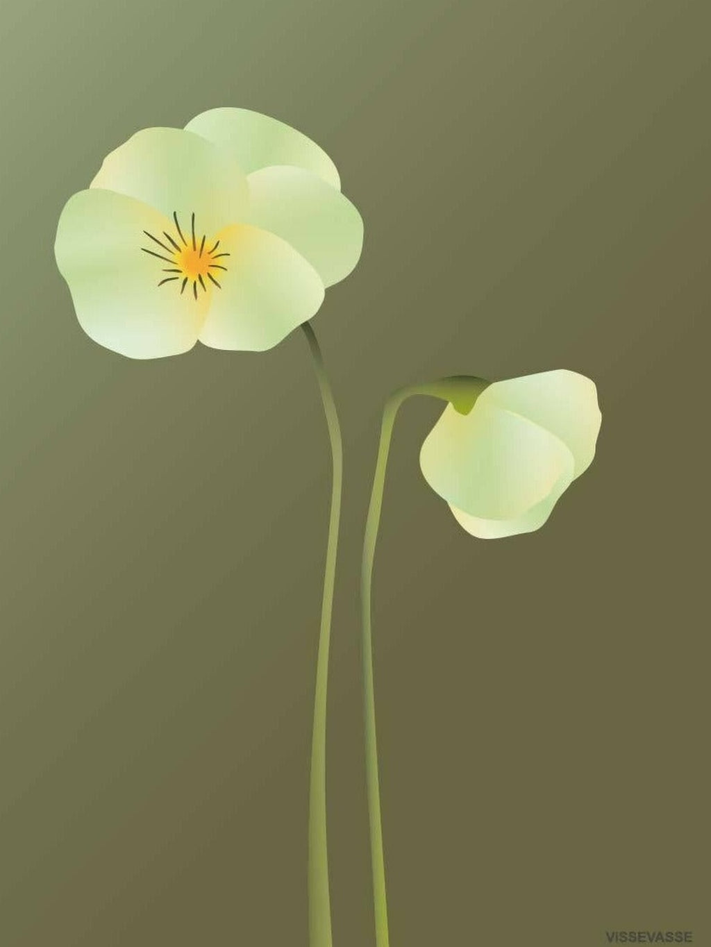 Vissevasse Pansy Poster 30 X40 Cm, Green