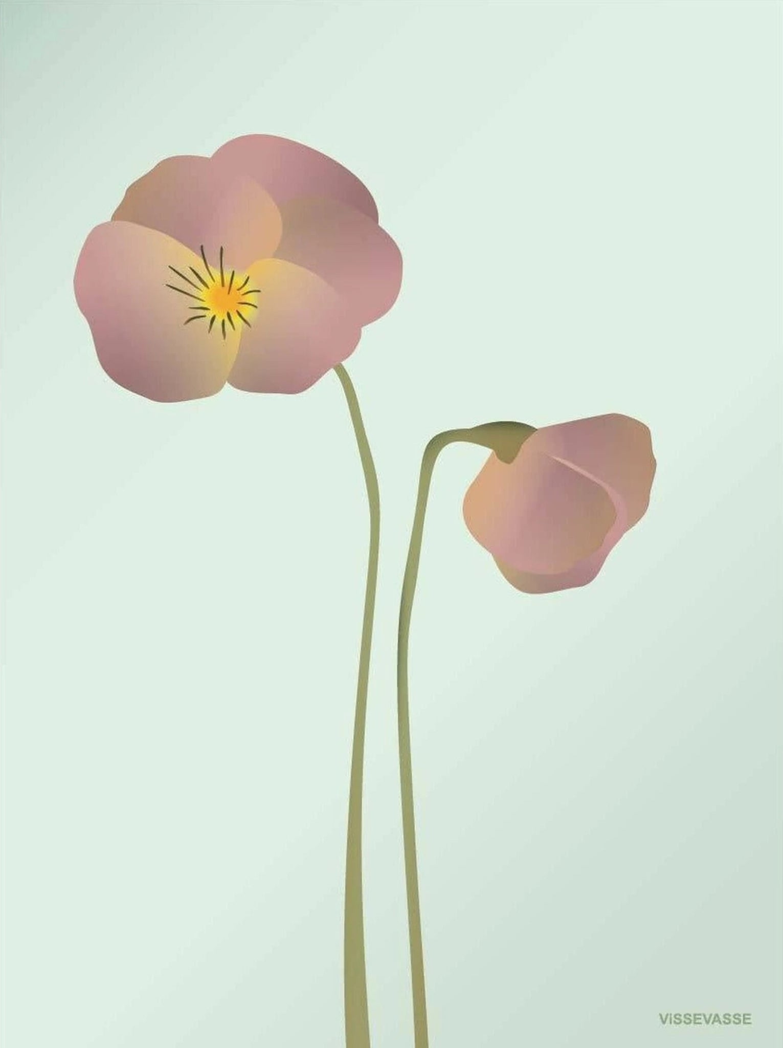 Vissevasse Pansy Poster Mint, 50 X70 Cm