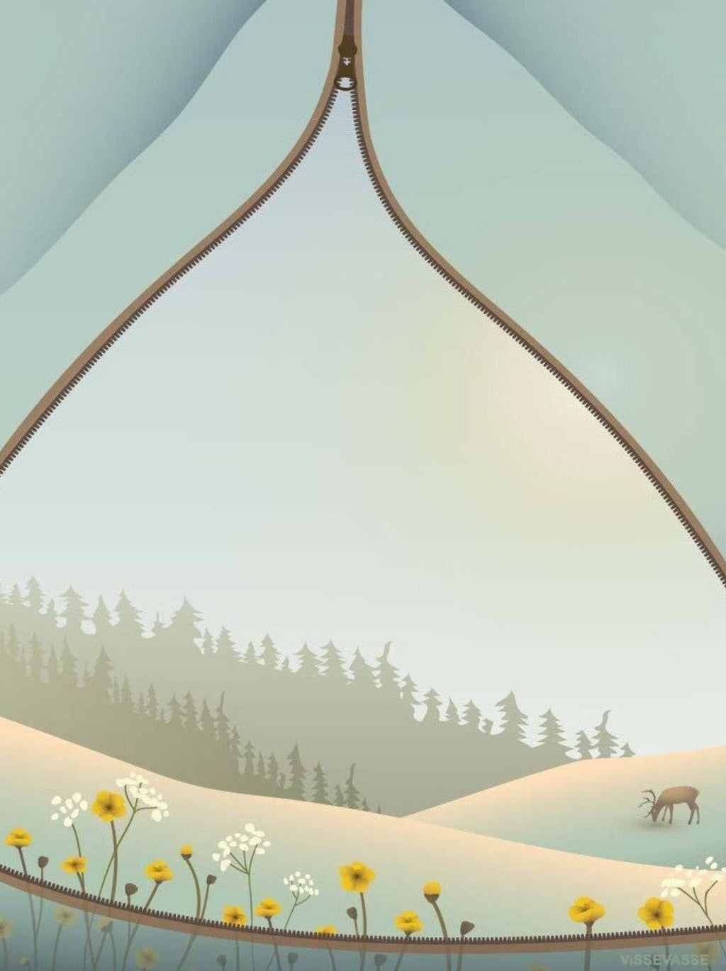 Vissevasse Tent With A View Poster, 15 X21 Cm