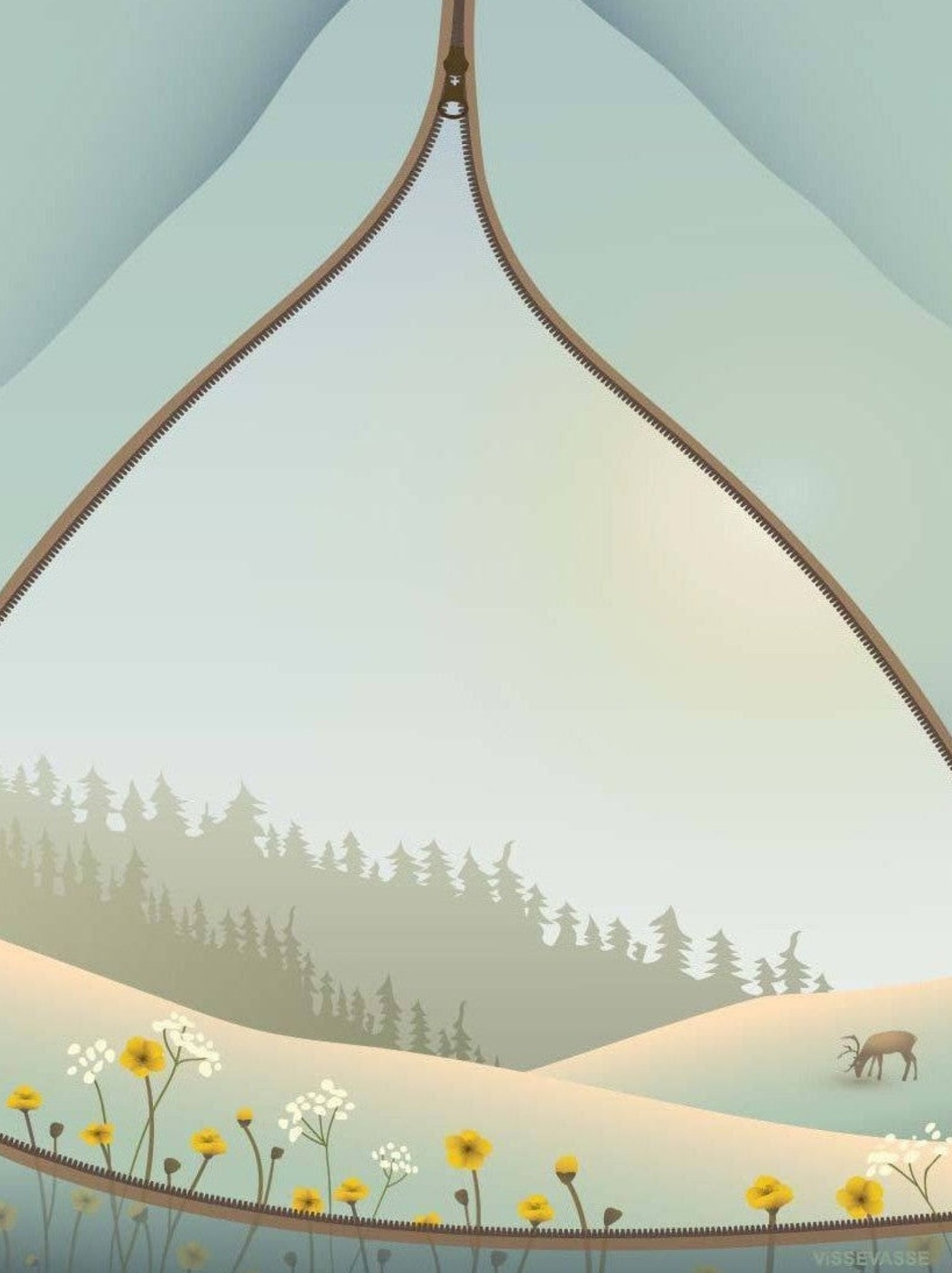 Vissevasse Tent With A View Poster, 15 X21 Cm