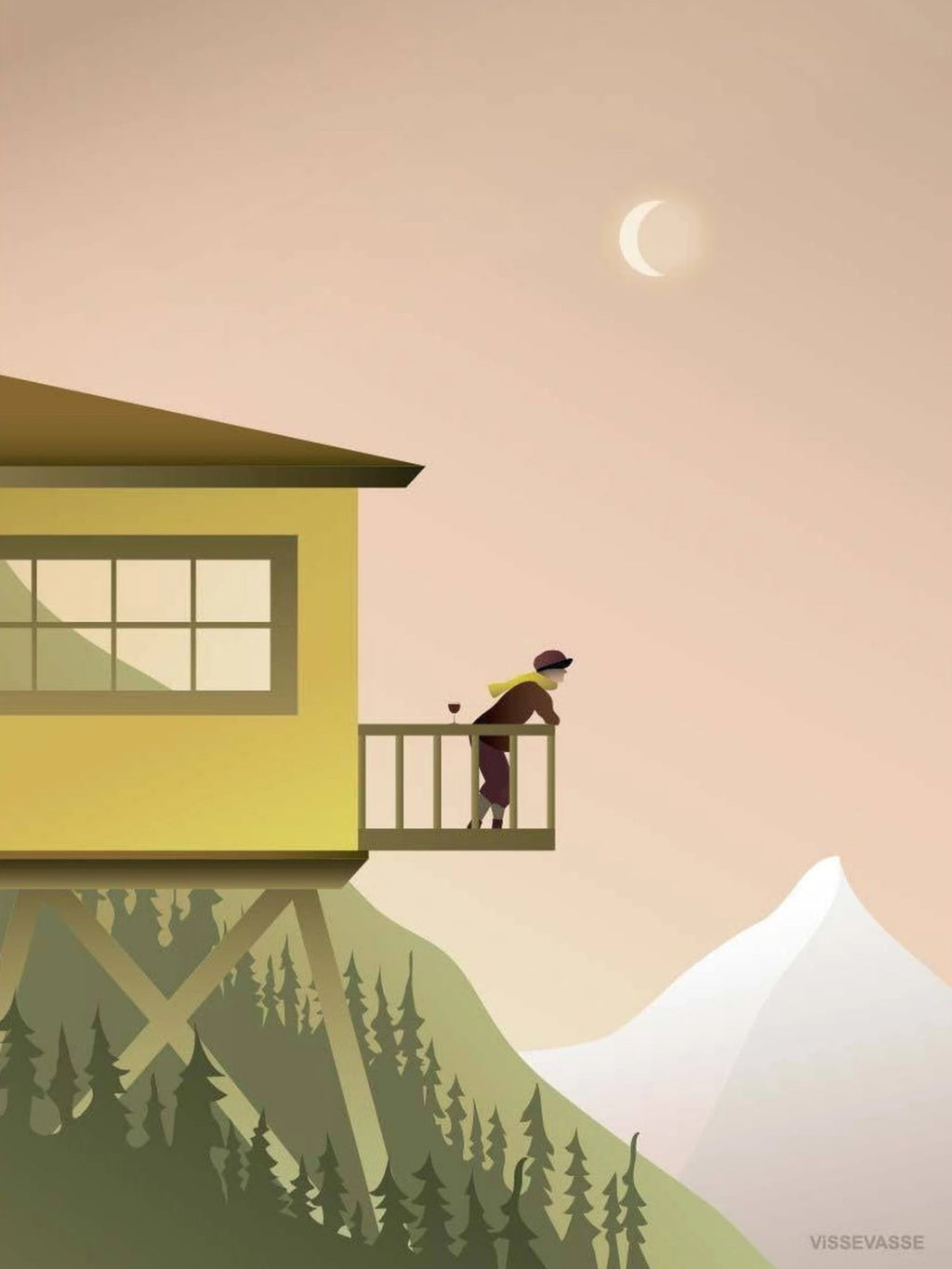 Vissevasse Afternoon Thoughts Poster, 15 X21 Cm