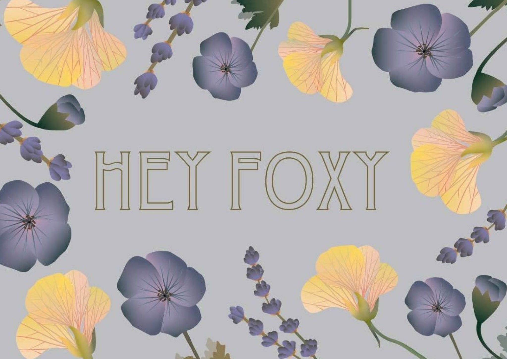 Vissevasse Hey Foxy Flower Bouquet Greeting Card, 10,5x15cm