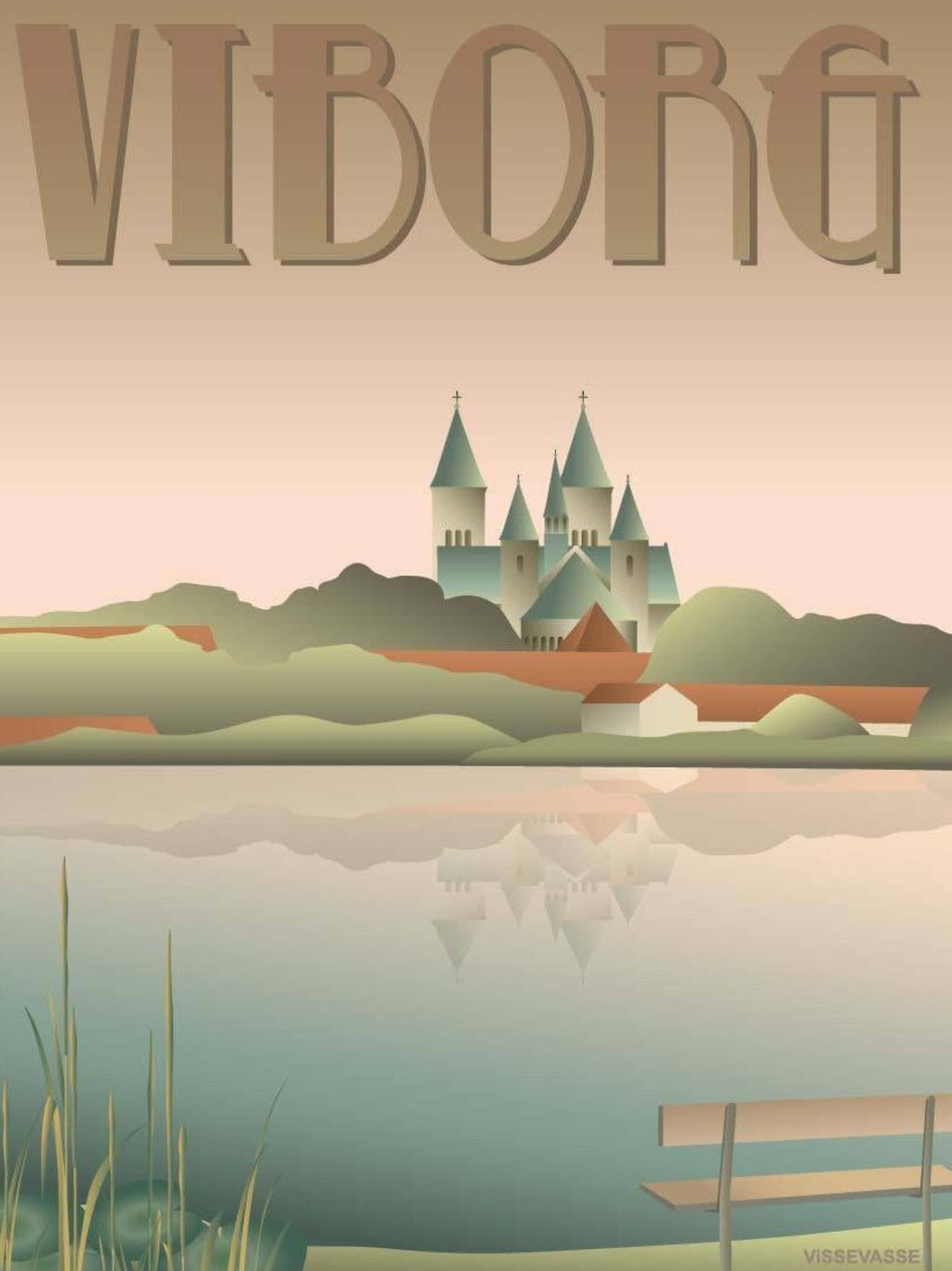 Vissevasse Viborg Lakes Poster, 15 X21 Cm
