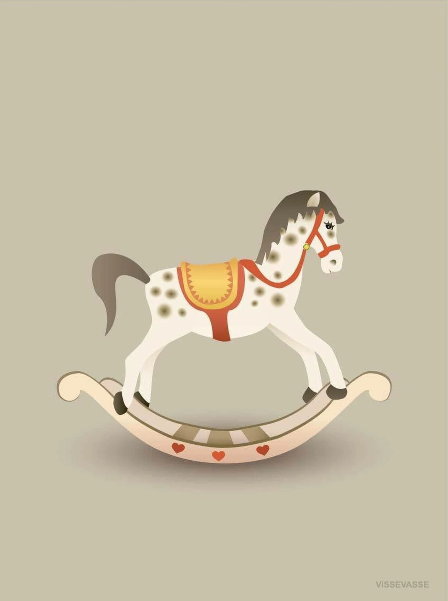 Vissevase Rocking Horse Poster 50 X70 Cm, Sandy Brown