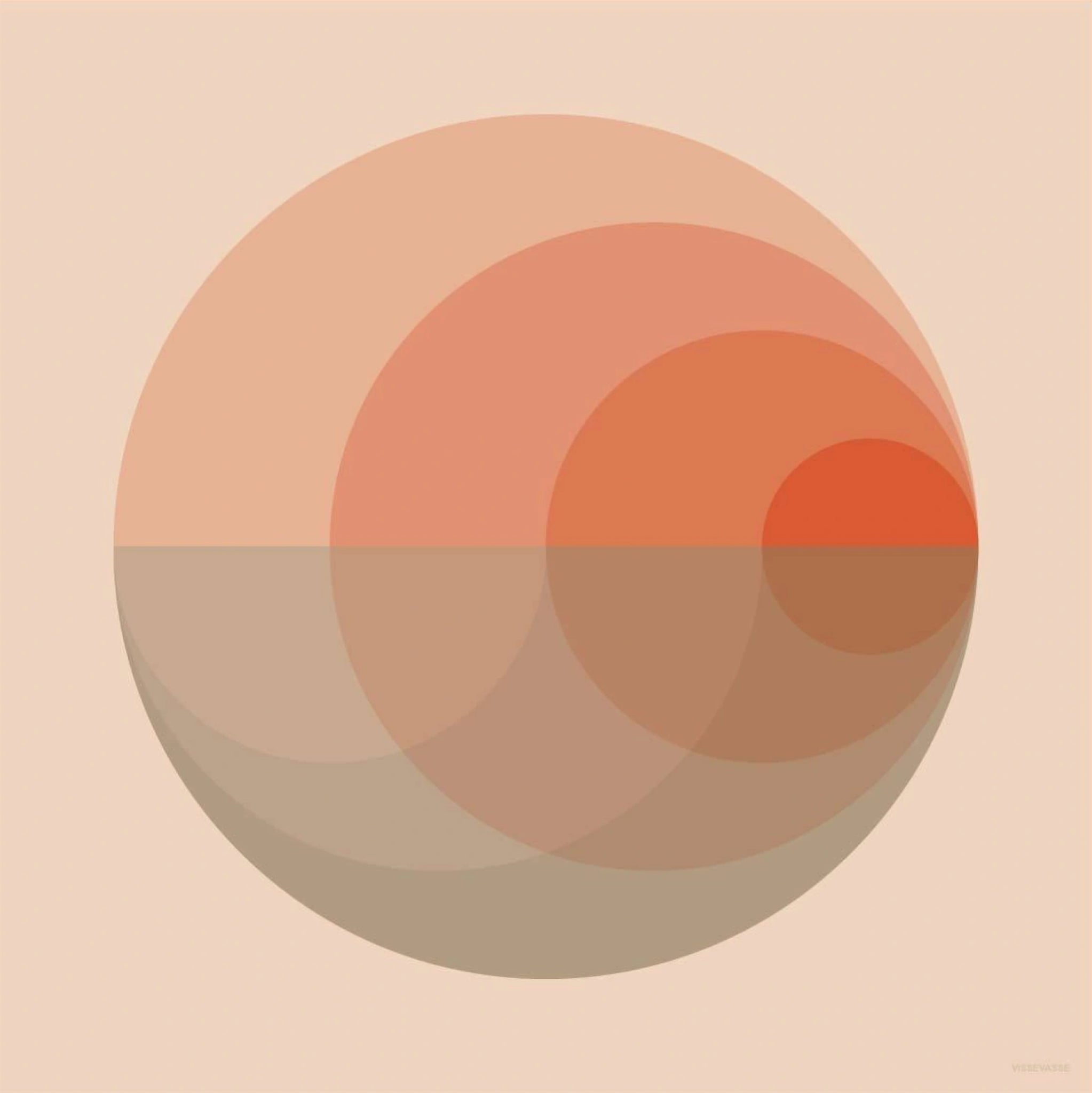 Vissevasse Gradient Poster 50 X50 Cm, Koral