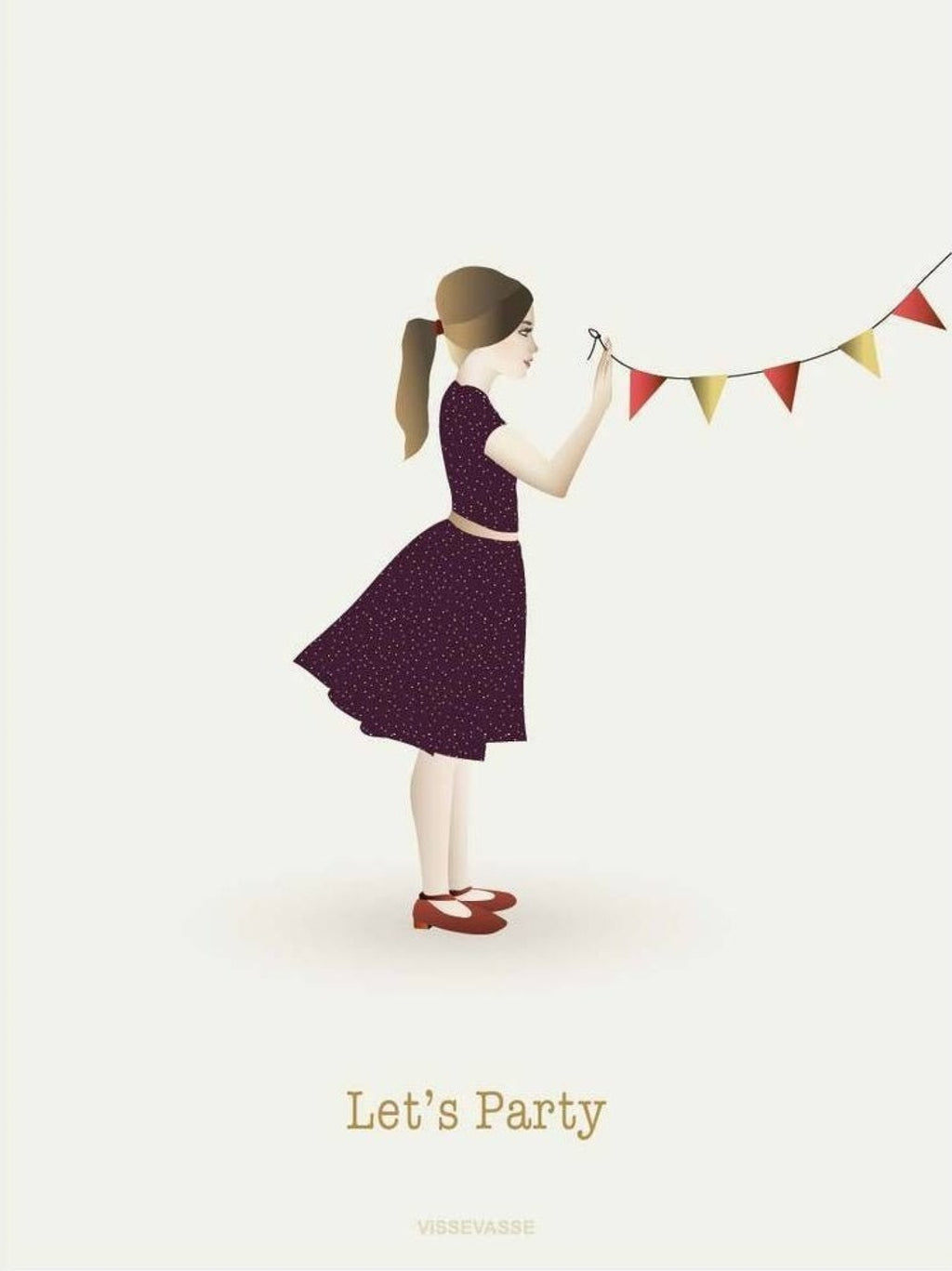 Vissevasse Let's Party Greeting Card, 10,5x15cm