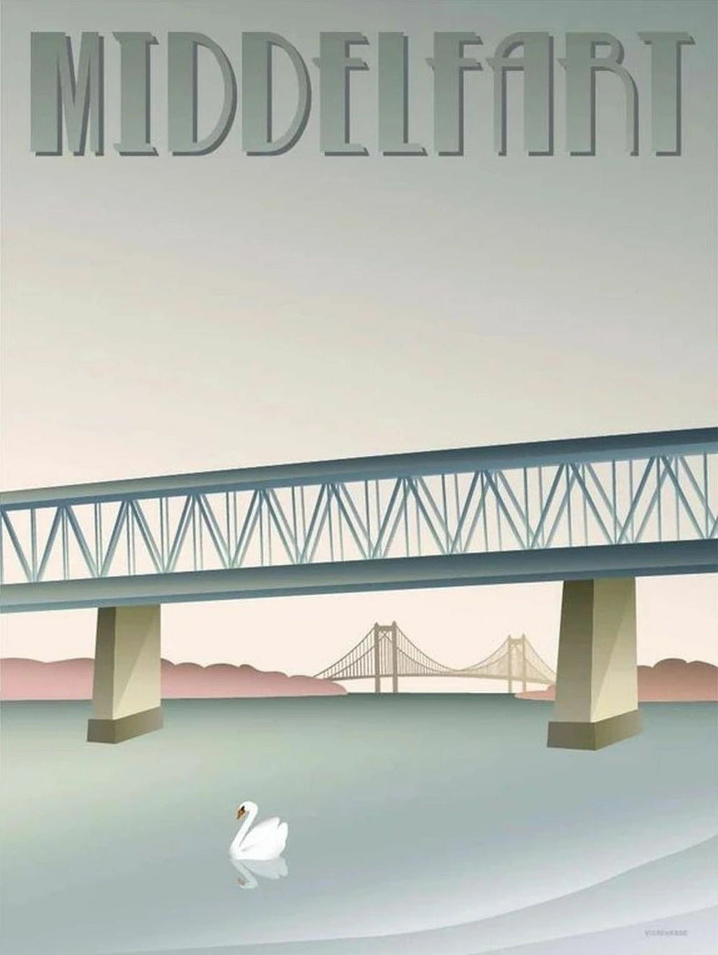 Vissevasse Middelfart Old Bridge Poster, 50 X70 Cm