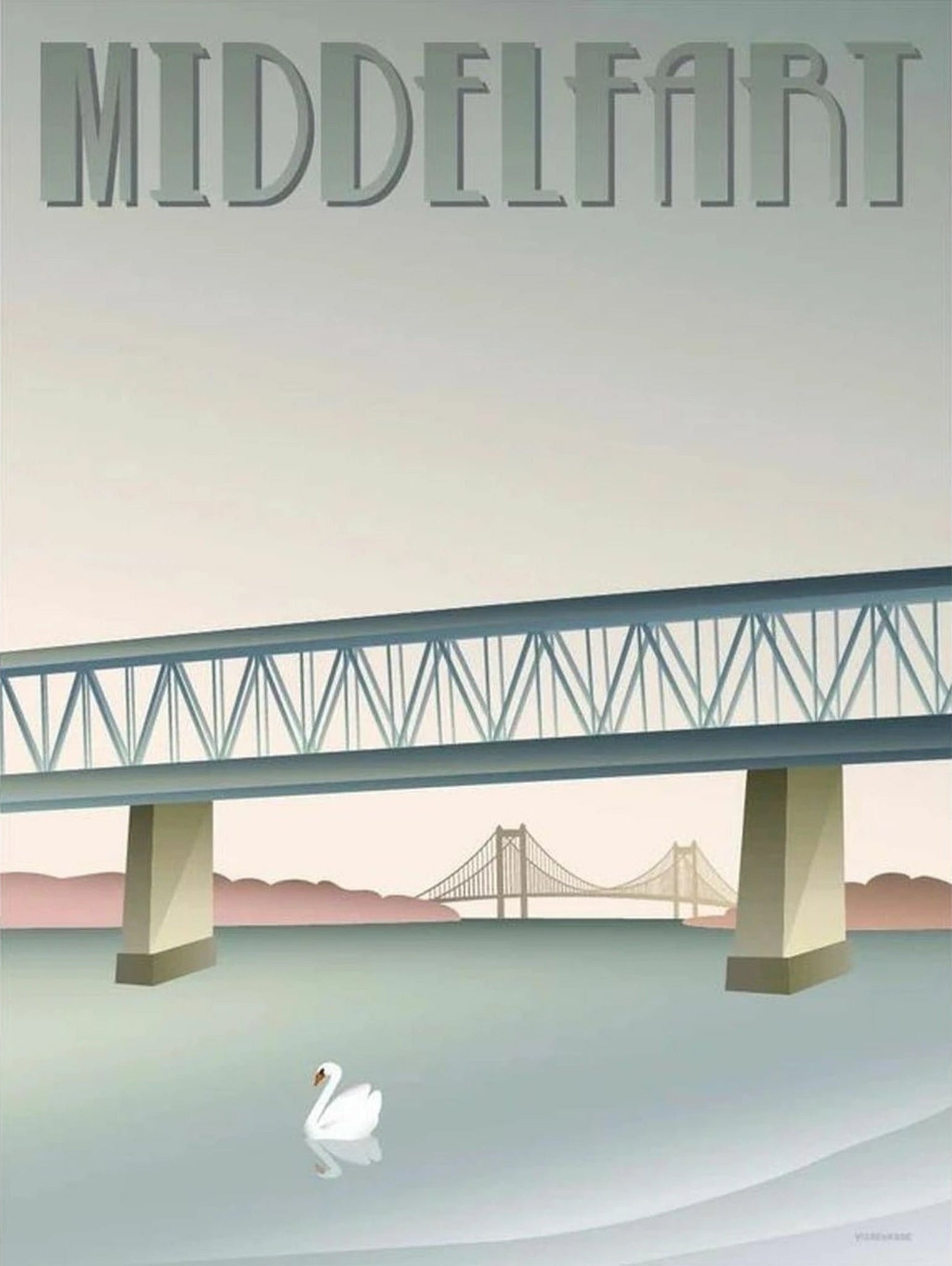 Vissevasse Middelfart Old Bridge Poster, 50 X70 Cm