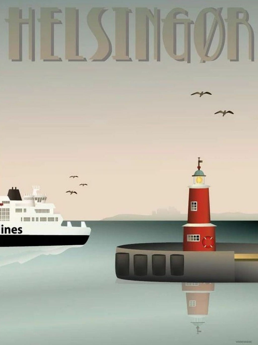 Vissevasse Helsingør Harbour Poster, 15 X21 Cm