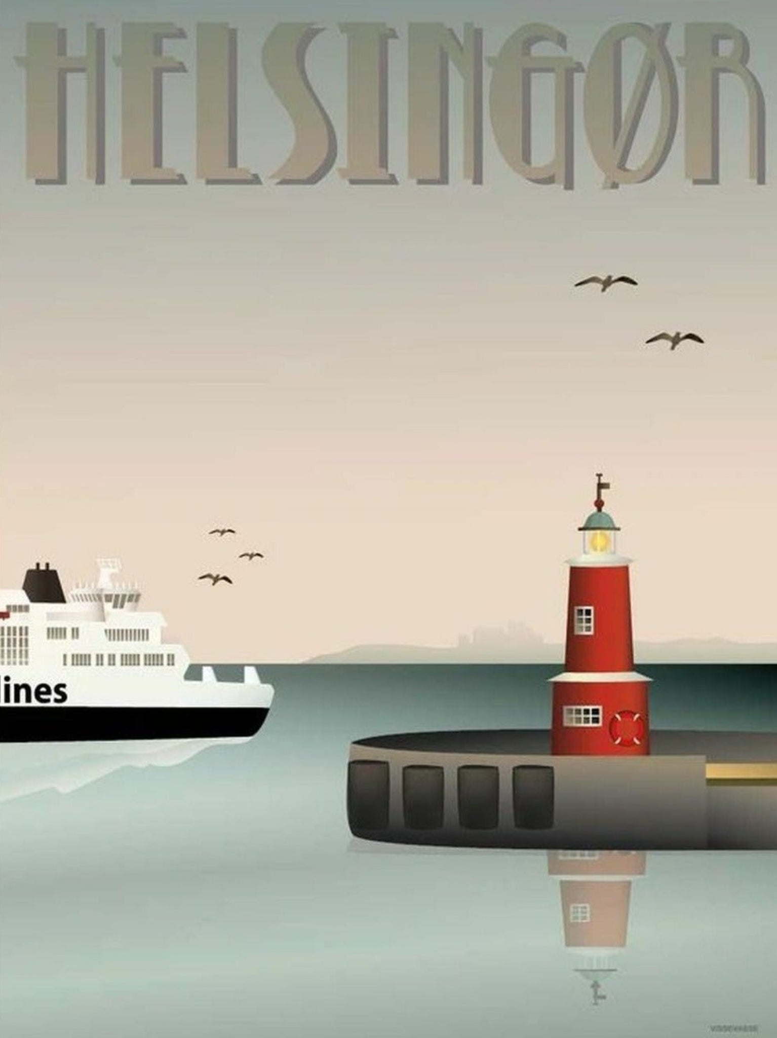 Vissevasse Helsingør Harbour Poster, 15 X21 Cm