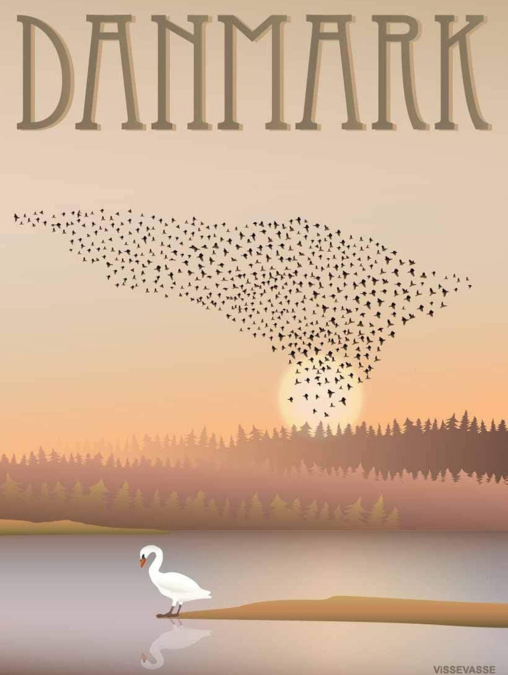 Vissevasse Denmark Black Sun Poster, 15 X21 Cm