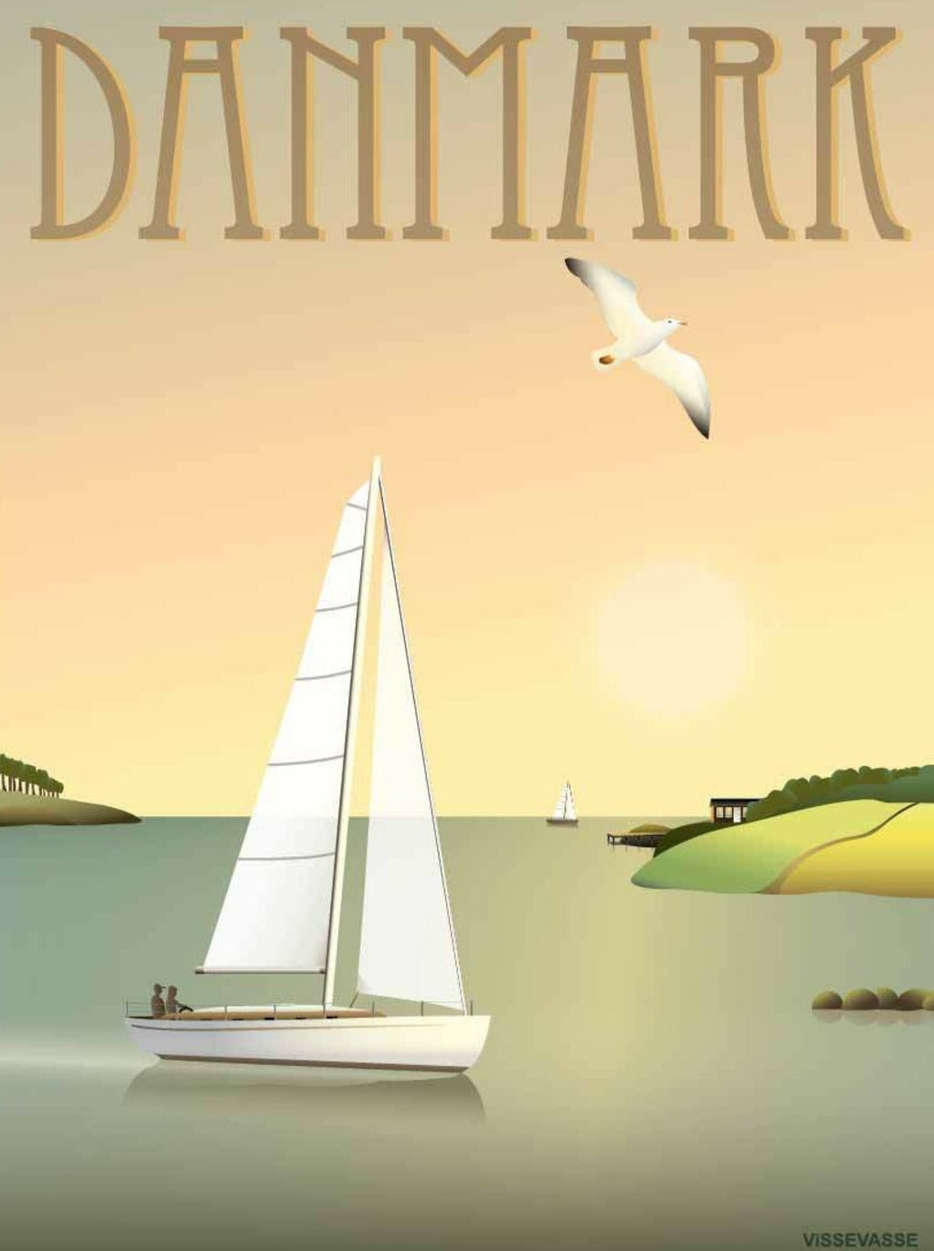 Vissevasse Denmark Sailboat Poster, 30 X40 Cm