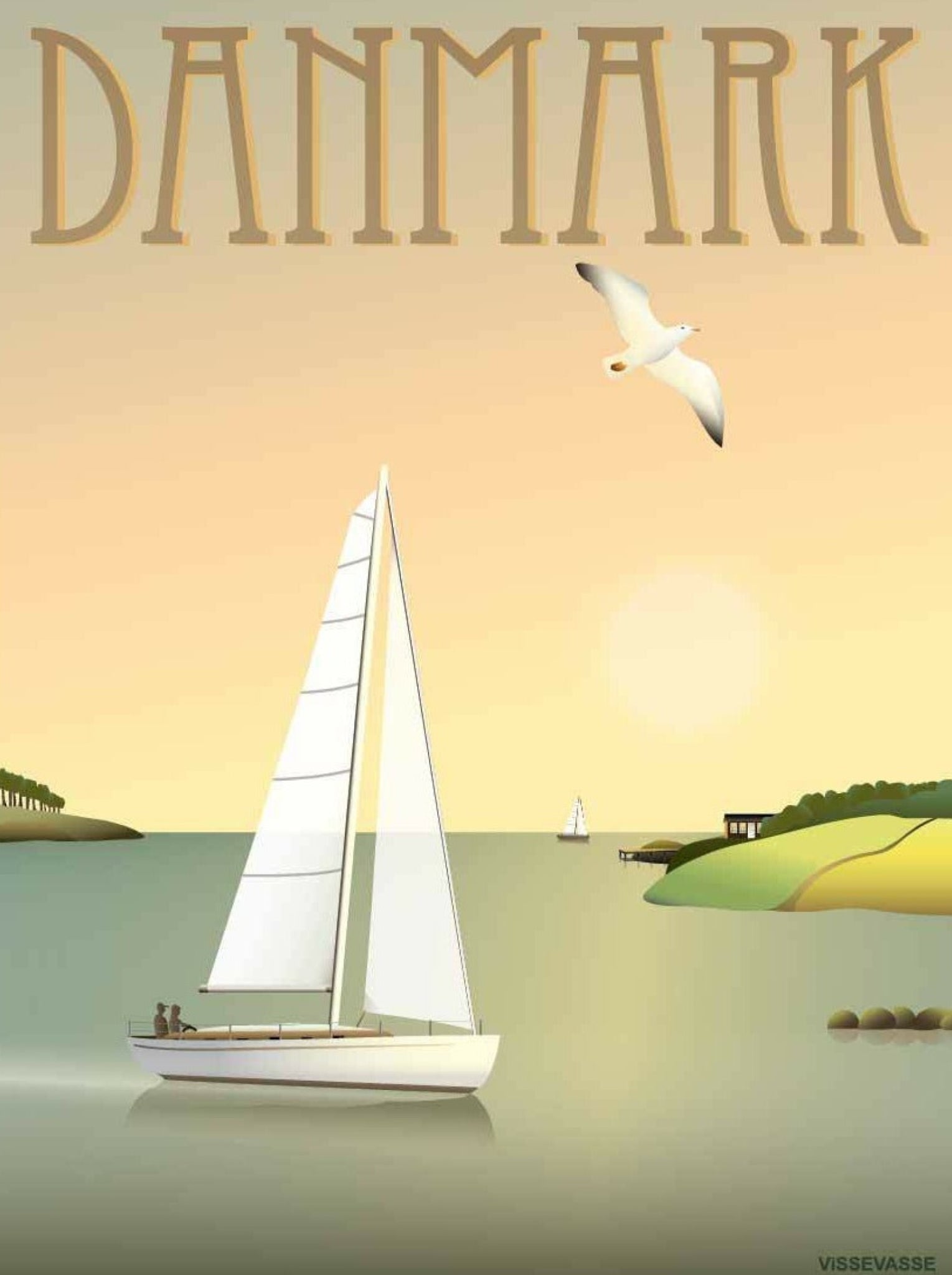 Vissevasse Denmark Sailboat Poster, 30 X40 Cm