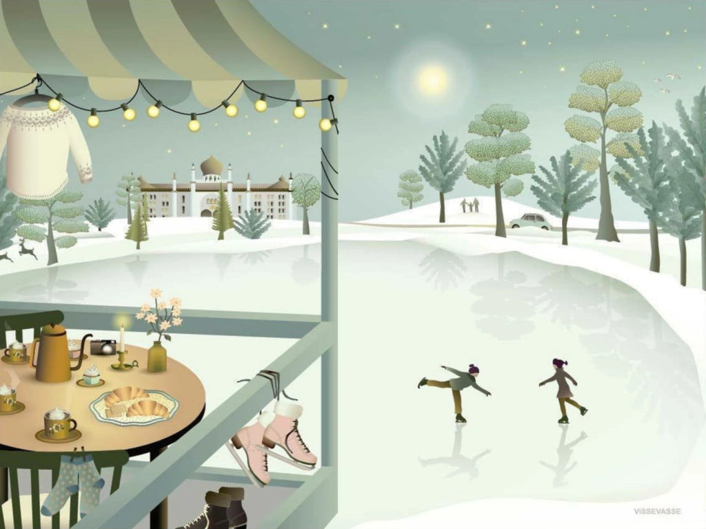 Vissevasse Ice Skating Poster, 50 X70 Cm