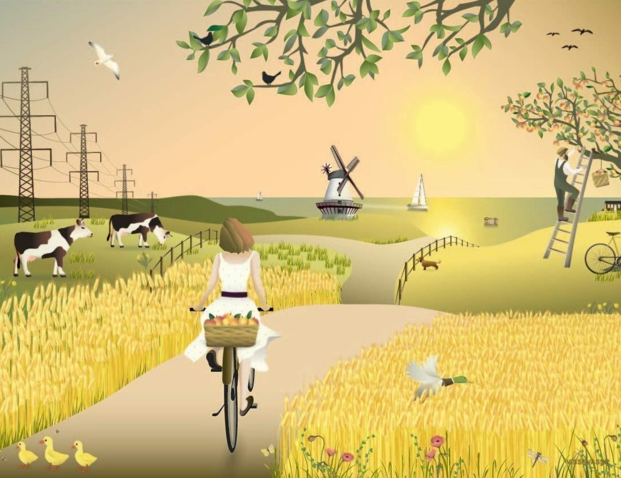 Vissevasse A Fine Day Poster, 30 X40 Cm