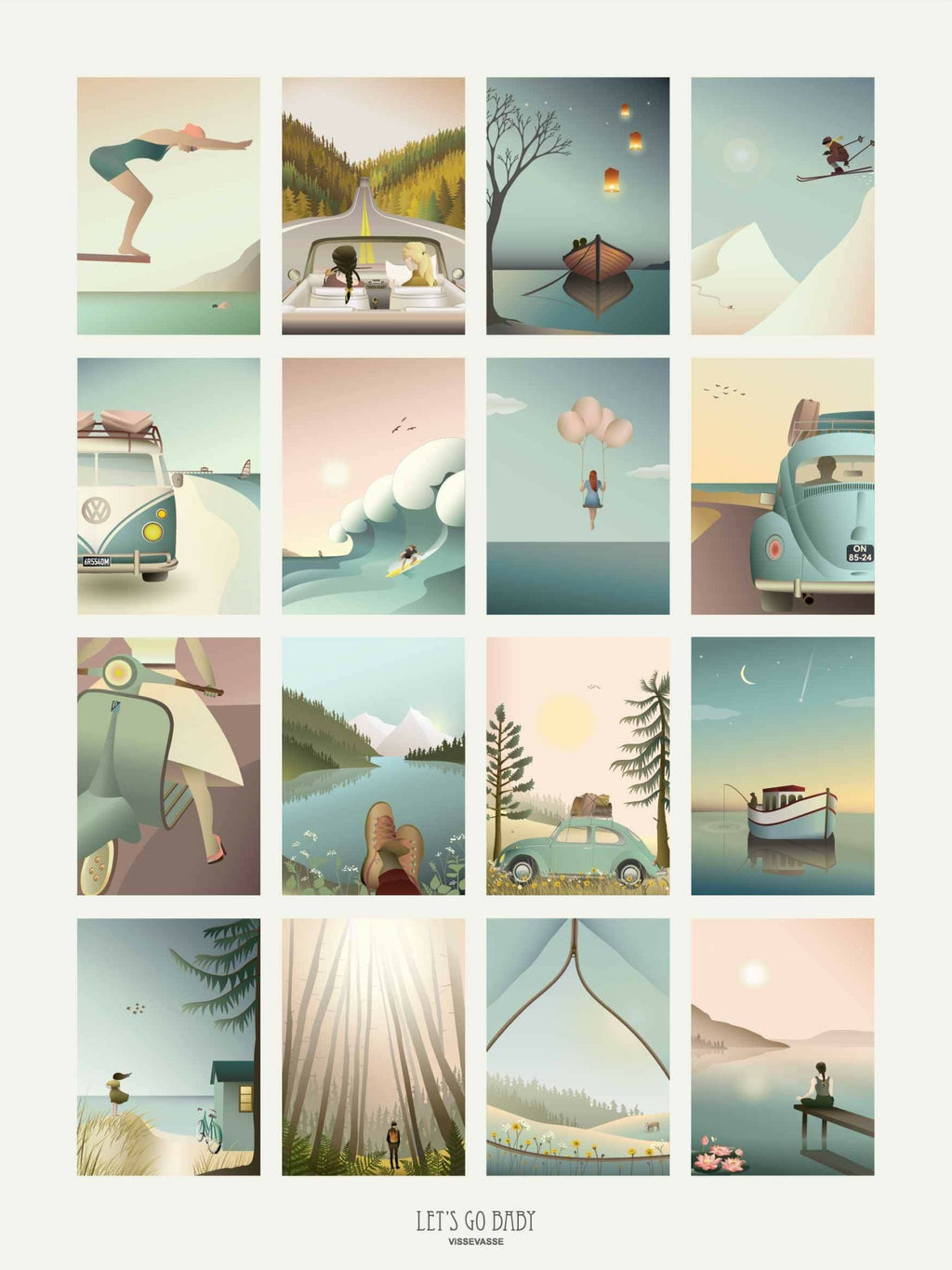 Vissevasse Let´S Go Baby Poster, 30 X40 Cm