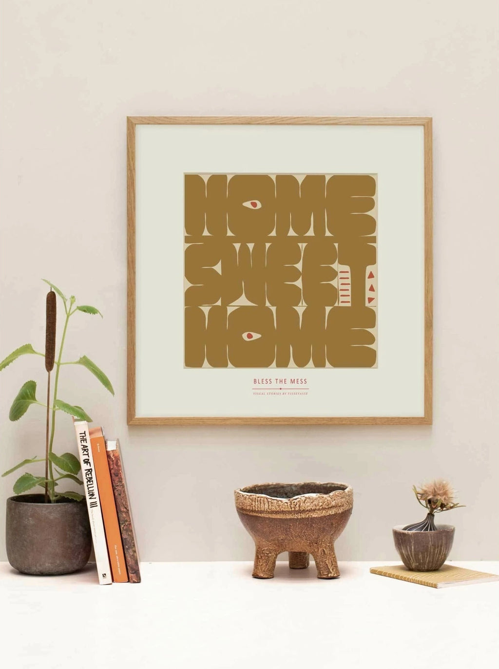 Vissevasse Home Sweet Home Poster, 50x50 Cm